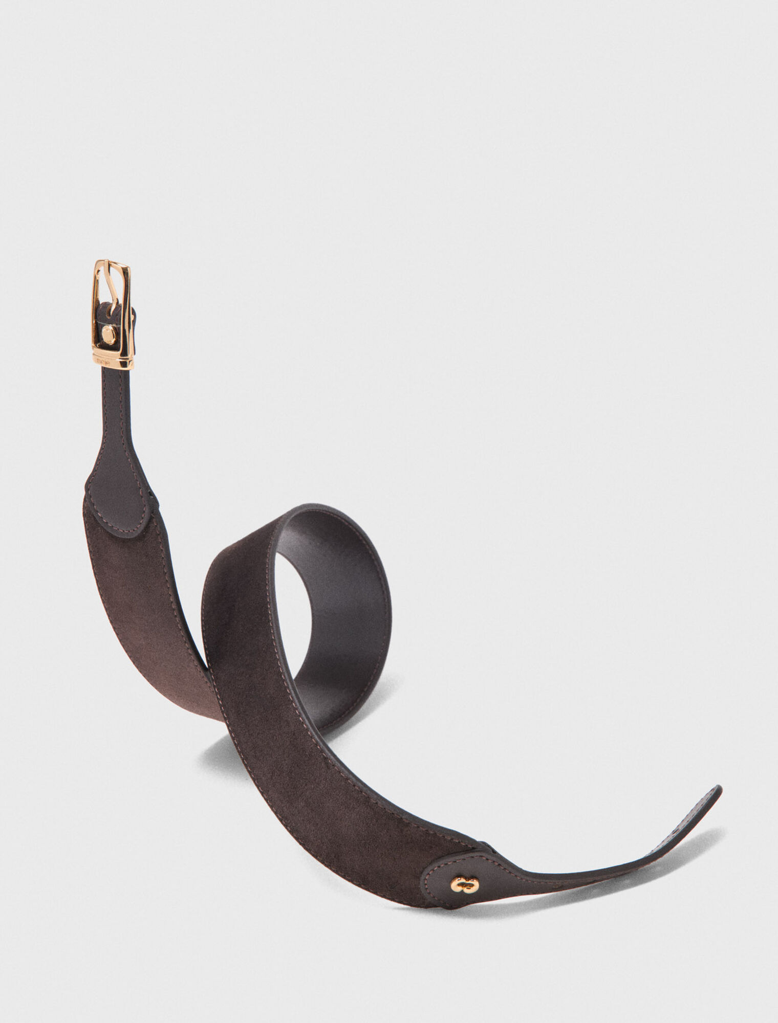 Mixed suede and leather corset belt