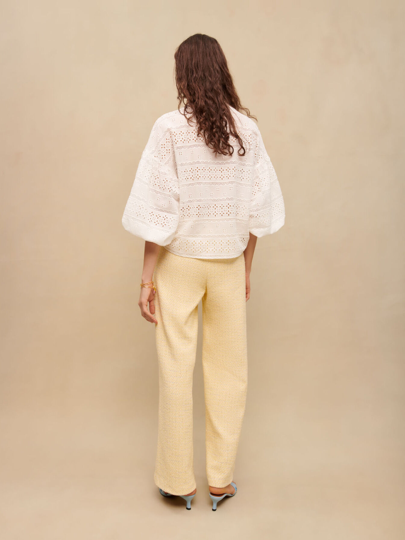Embroidered white cotton blouse White For Women | Maje