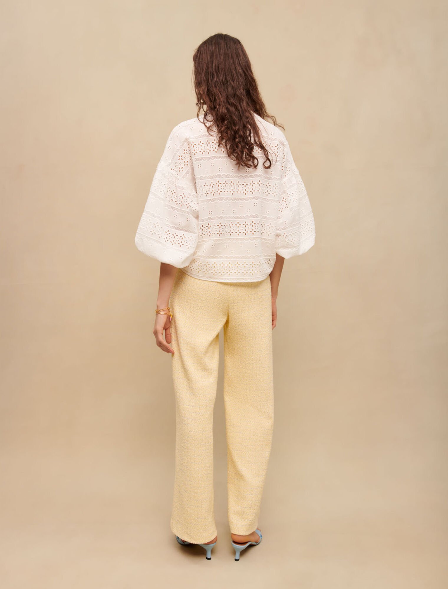 Embroidered white cotton blouse