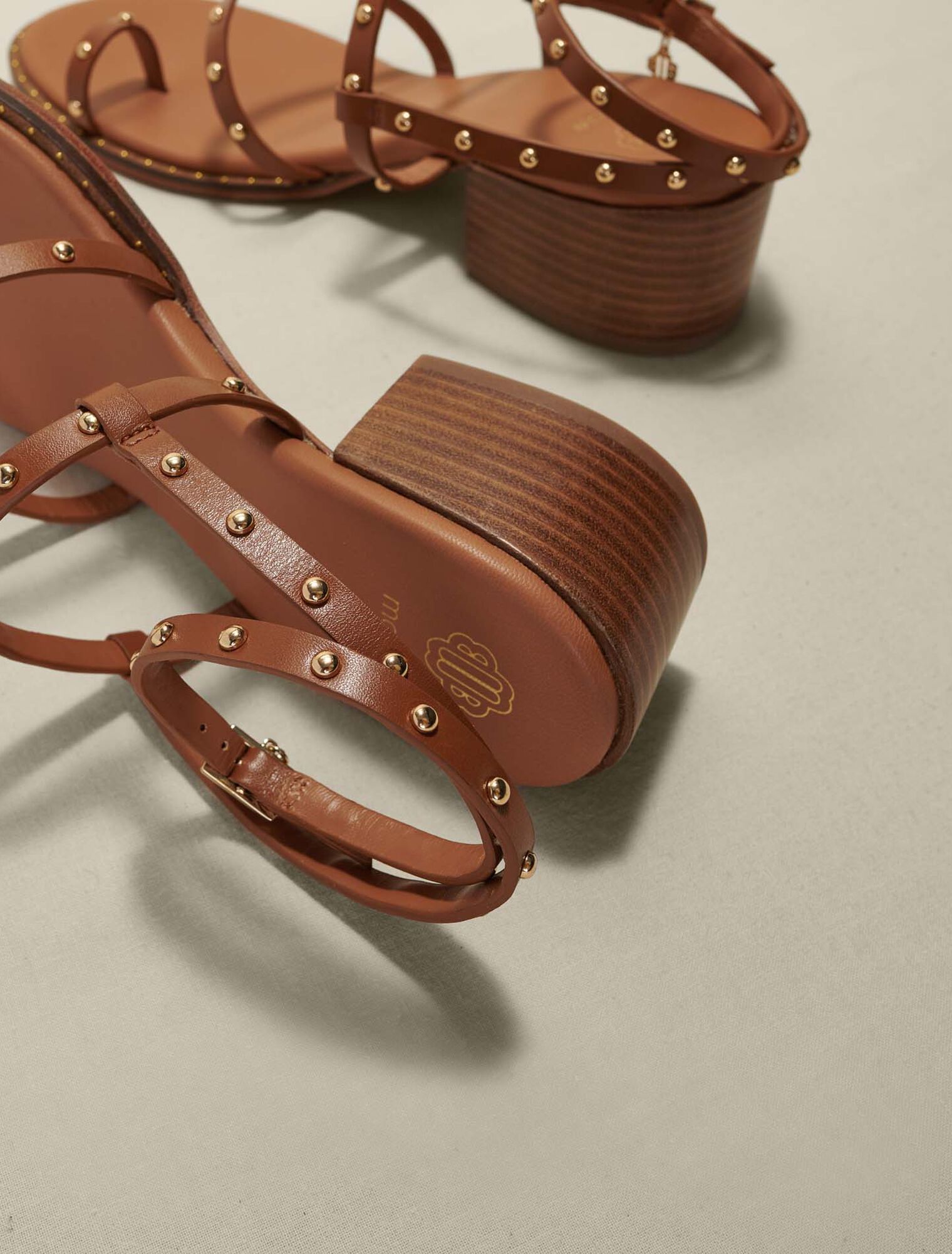 Studded strappy leather sandals
