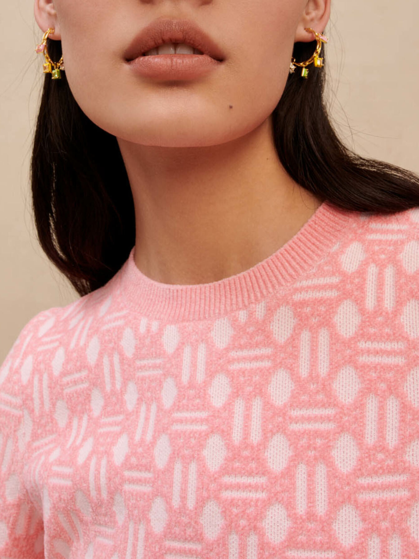 Pink jacquard dress
