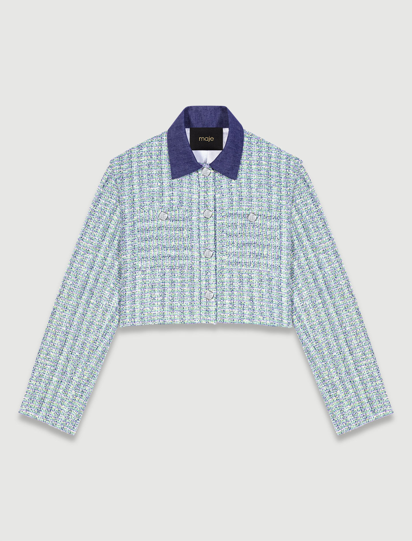 Contrast tweed cropped jacket