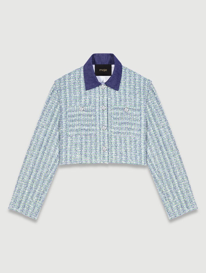Contrast tweed cropped jacket