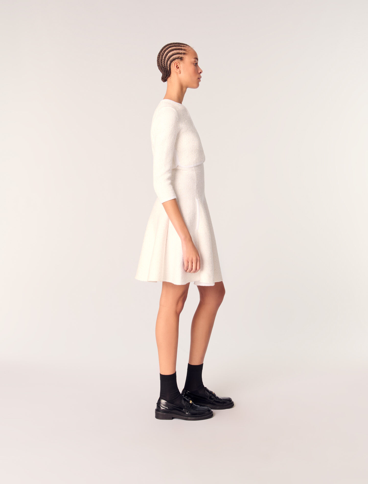 Cropped cardigan with rhinestones White For Women | Maje