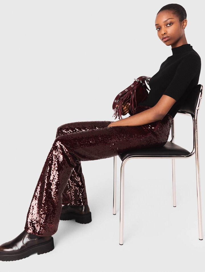 Sequin-embroidered trousers