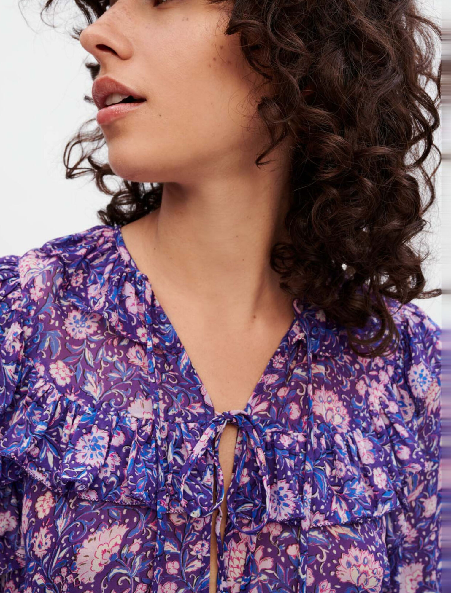 Dahlia printed viscose top
