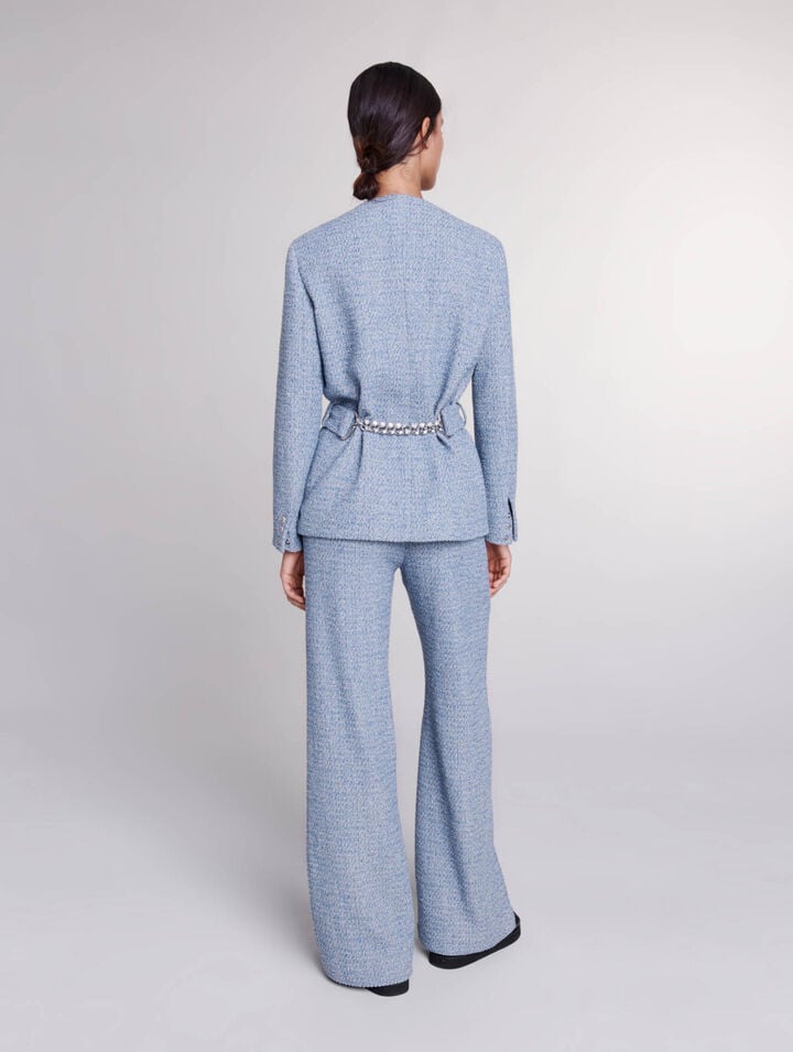 Belted tweed jacket
