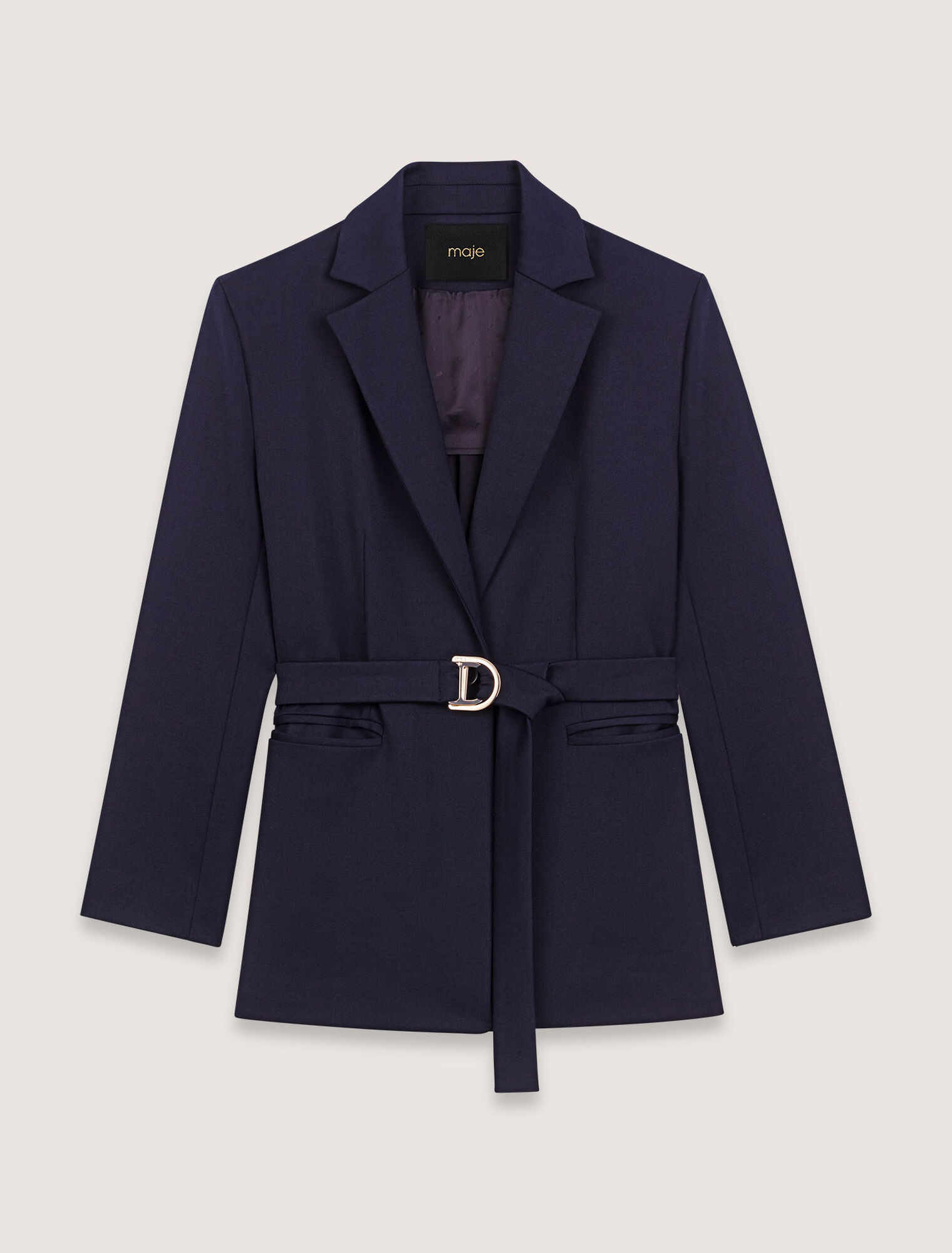 Suit jacket with pleated back