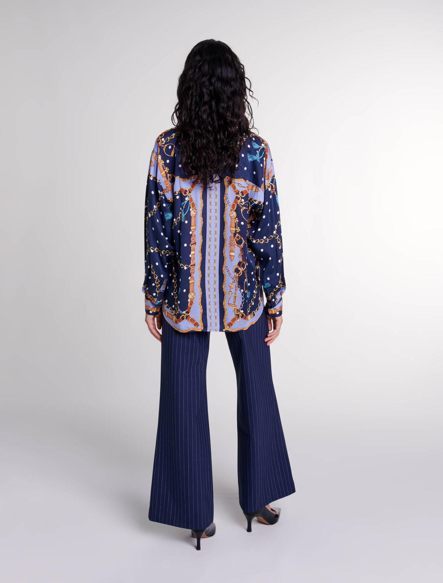 Satin-effect patterned shirt