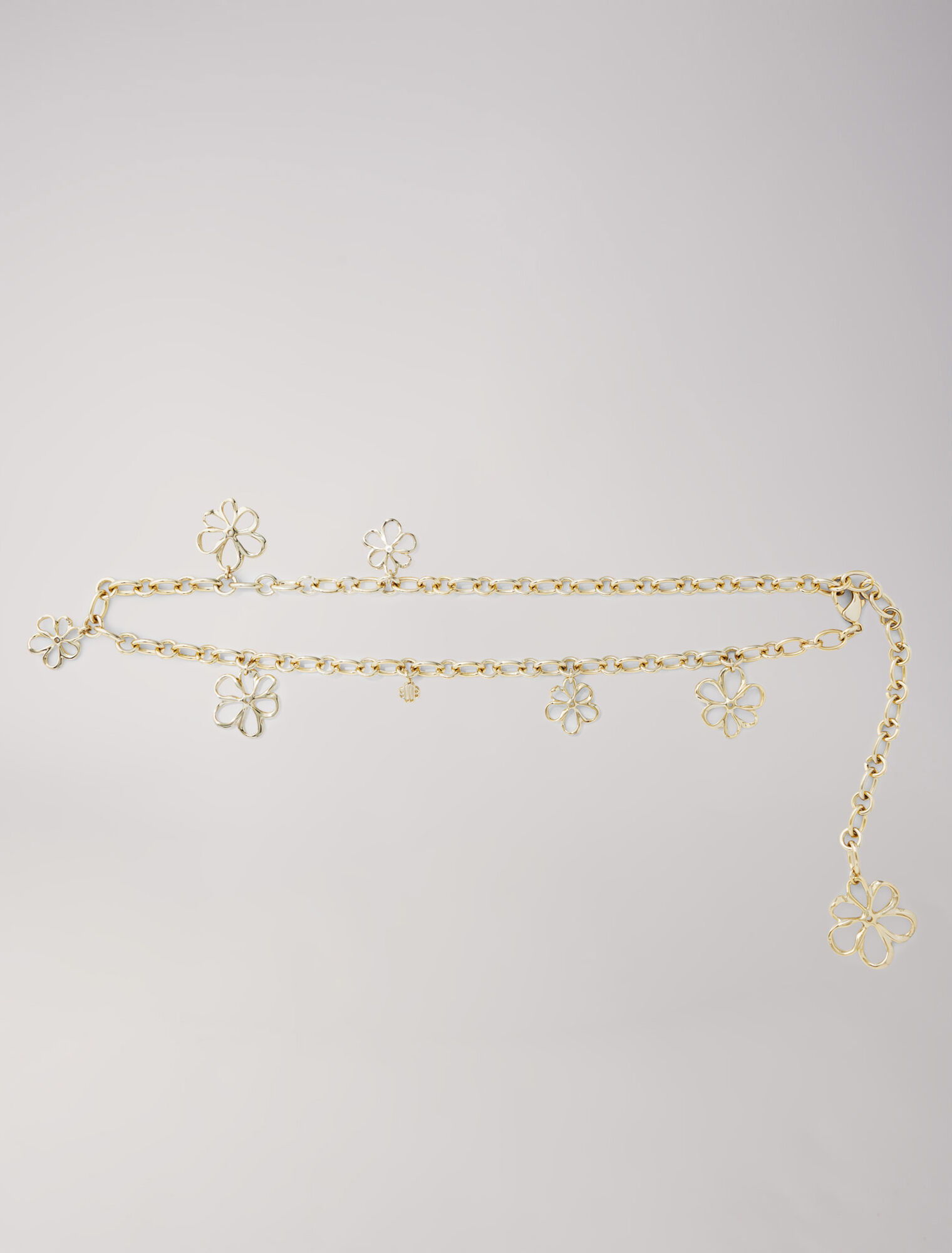 Chain belt with flowers