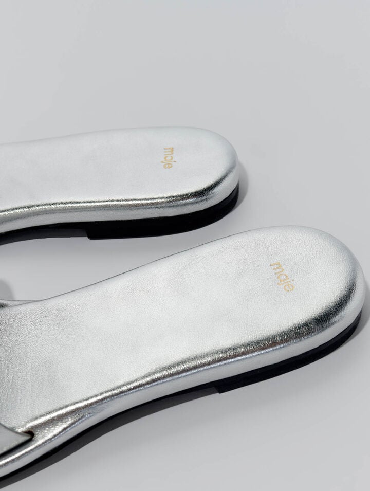 Studded leather mules