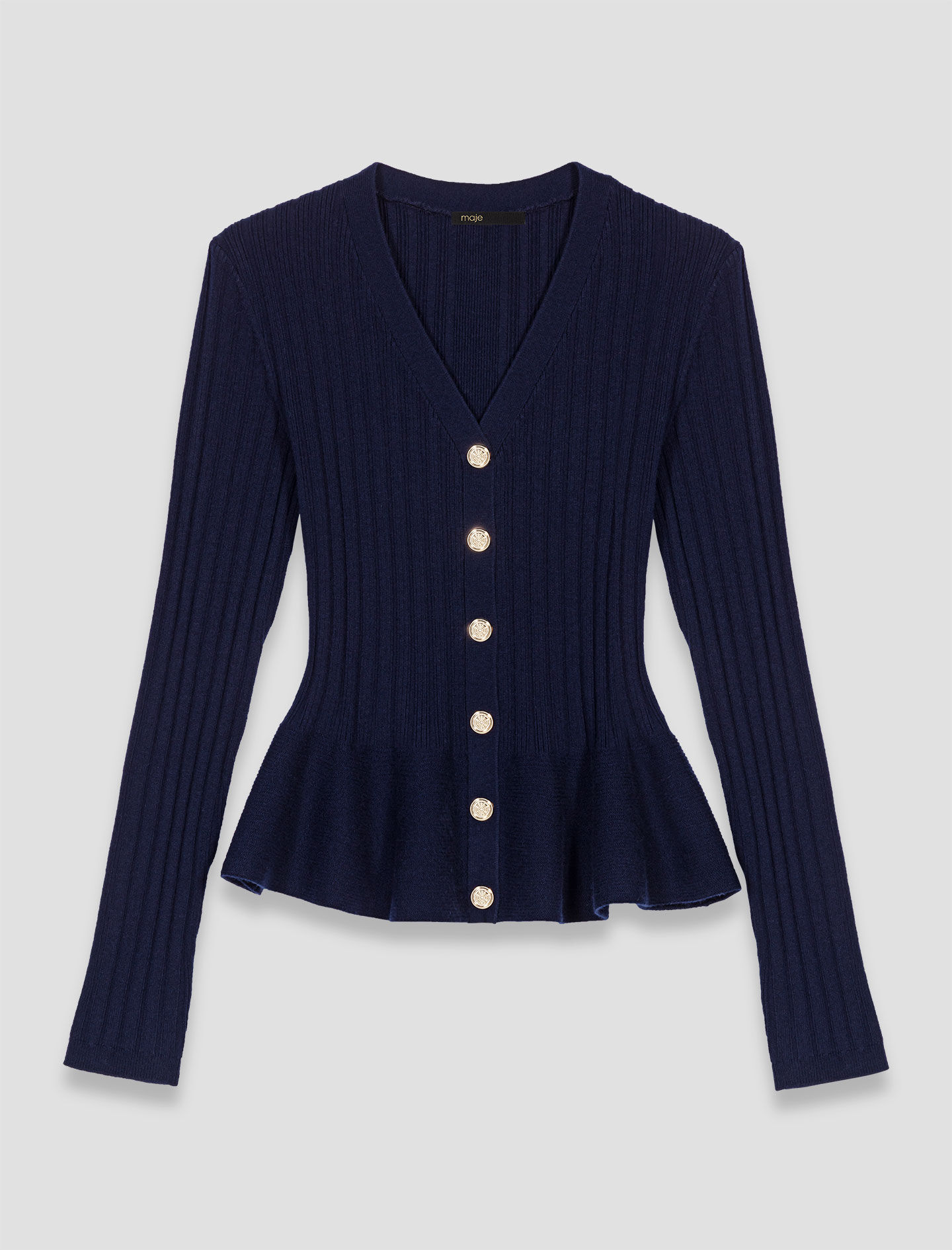 Peplum waist cardigan Blue For Women | Maje