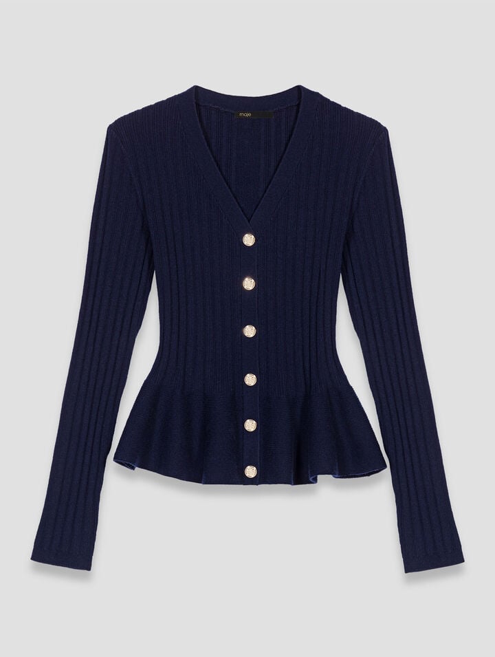 Peplum waist cardigan