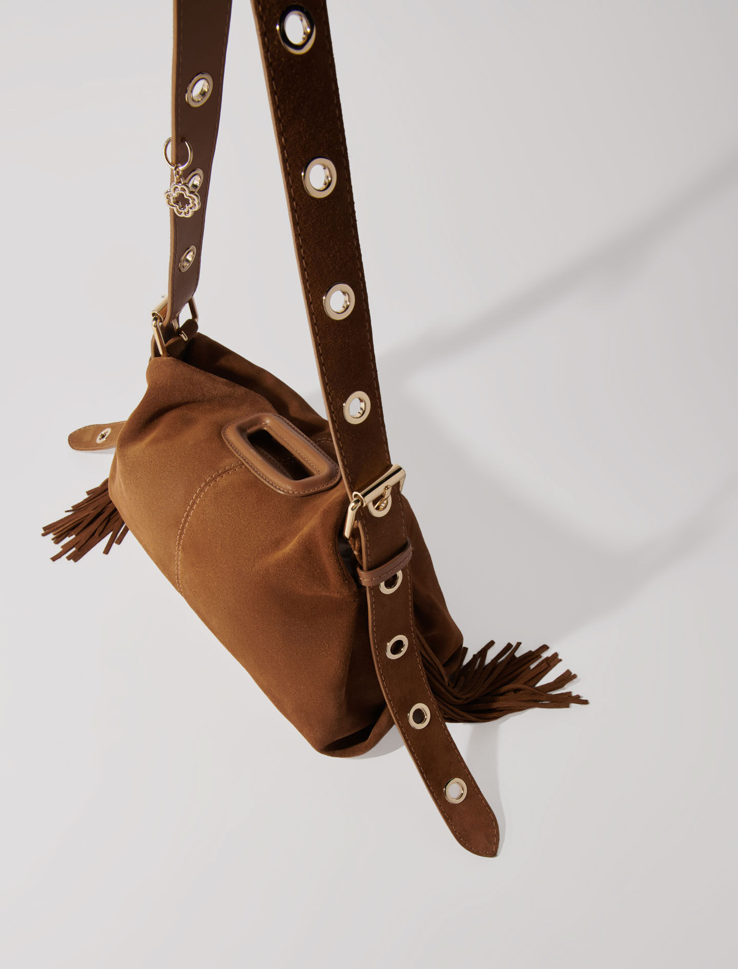 Suede Miss M bag Brown For Women | Maje
