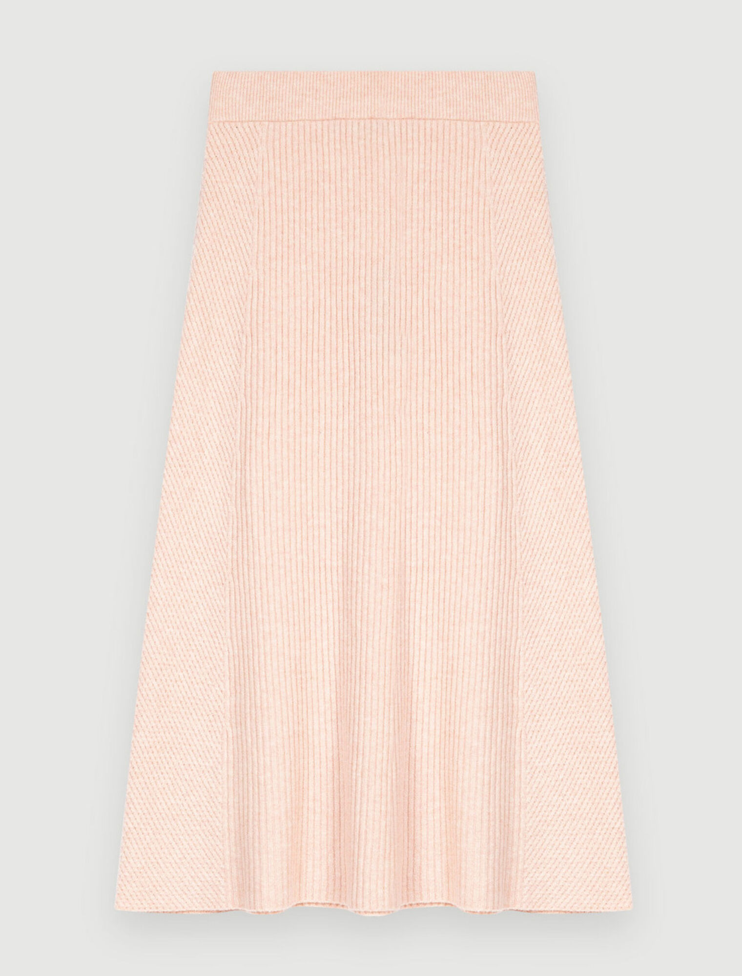 Ribbed stretch-knit midi skirt