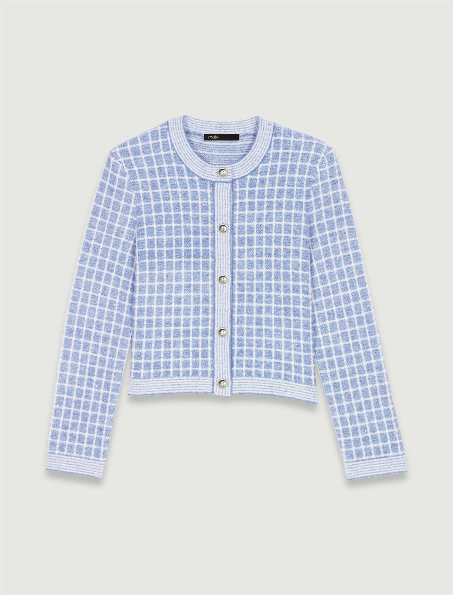 Checked cardigan Blue For Women | Maje