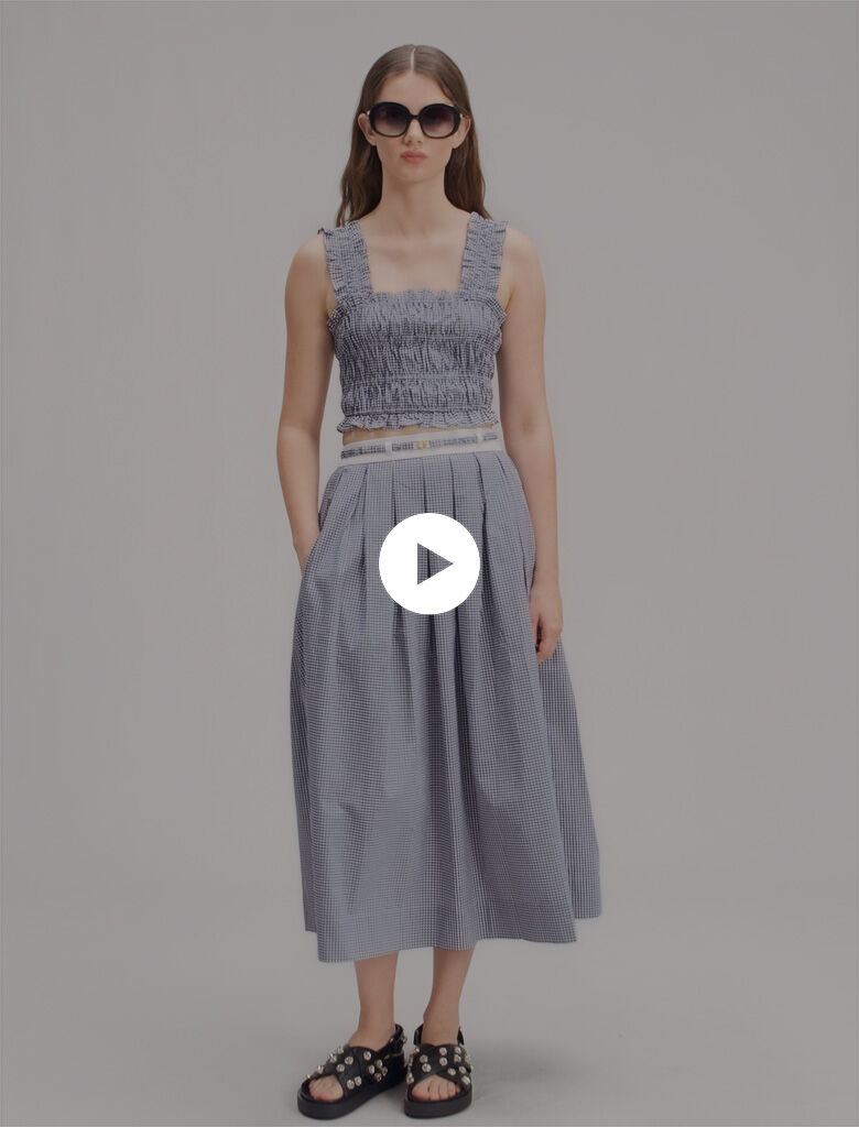 Gingham maxi skirt Bicolor For Women | Maje Gingham maxi skirt Bicolor For Women | Maje