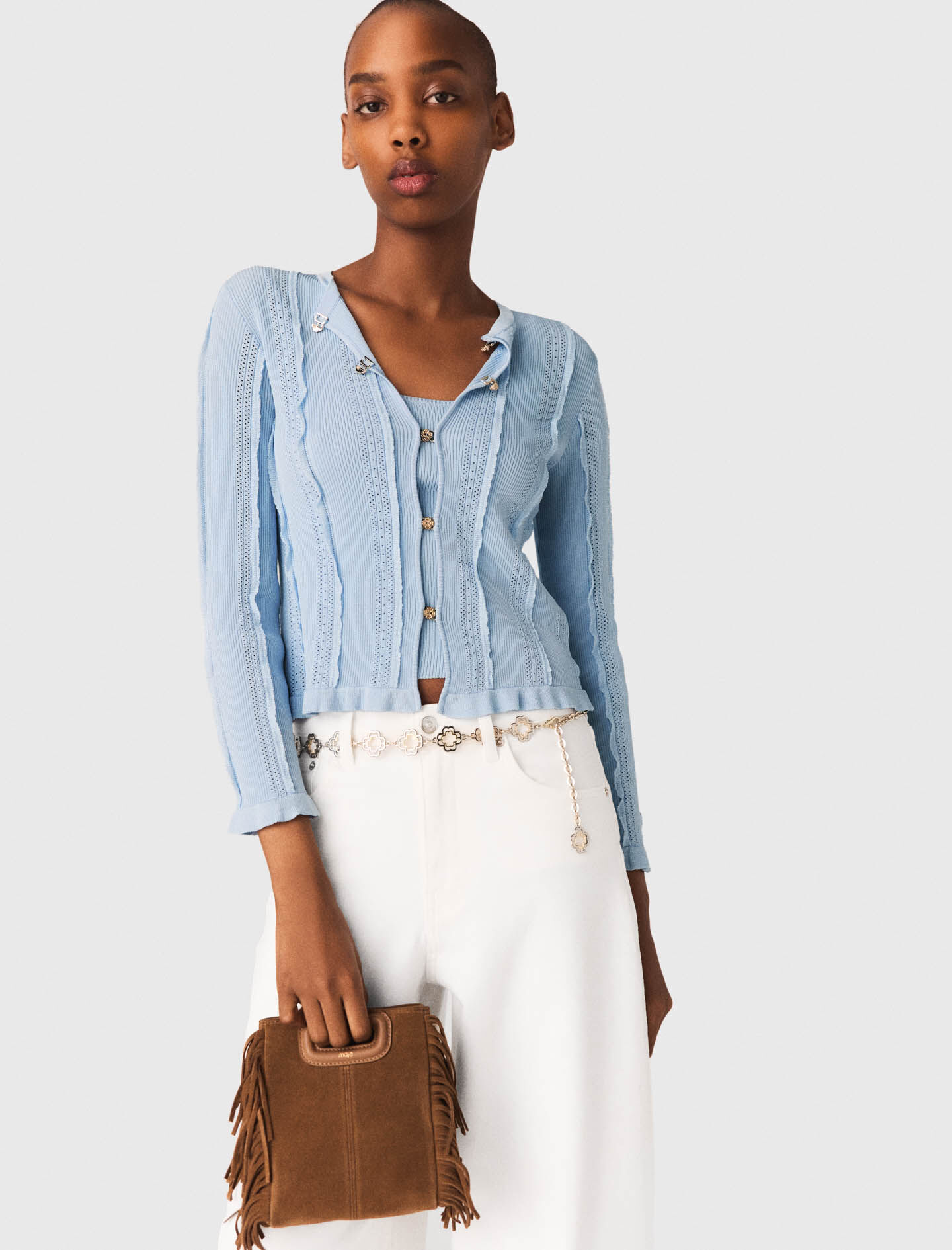 2-in-1 cardigan Blue For Women | Maje