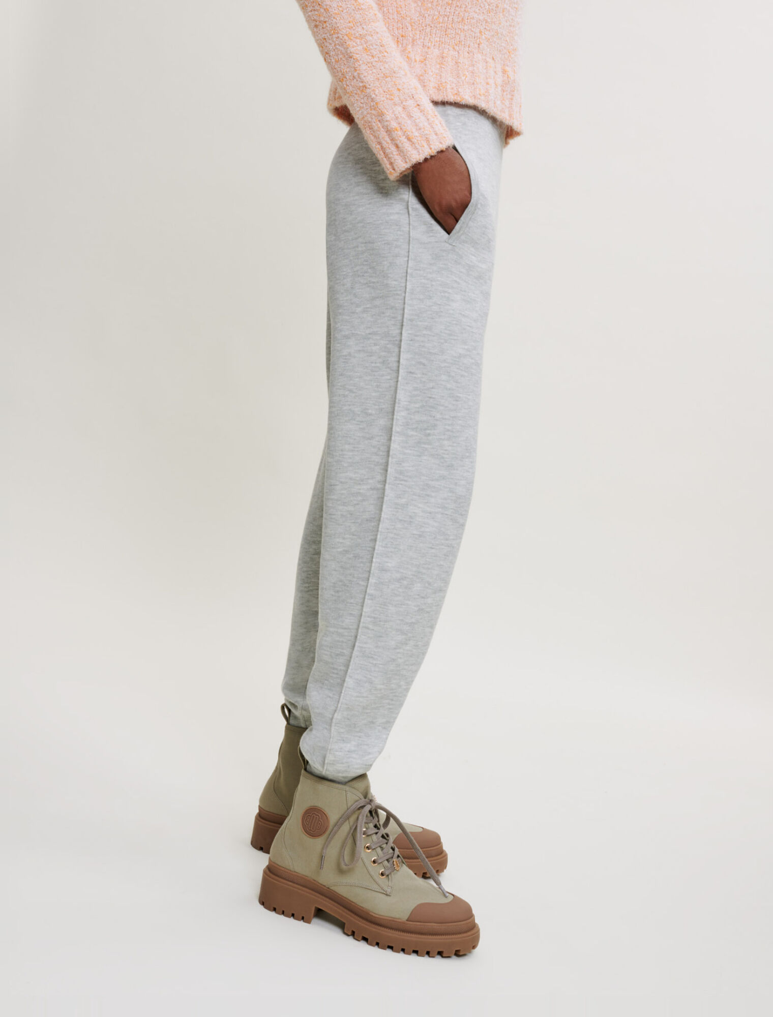 Mottled fleece jogging pants
