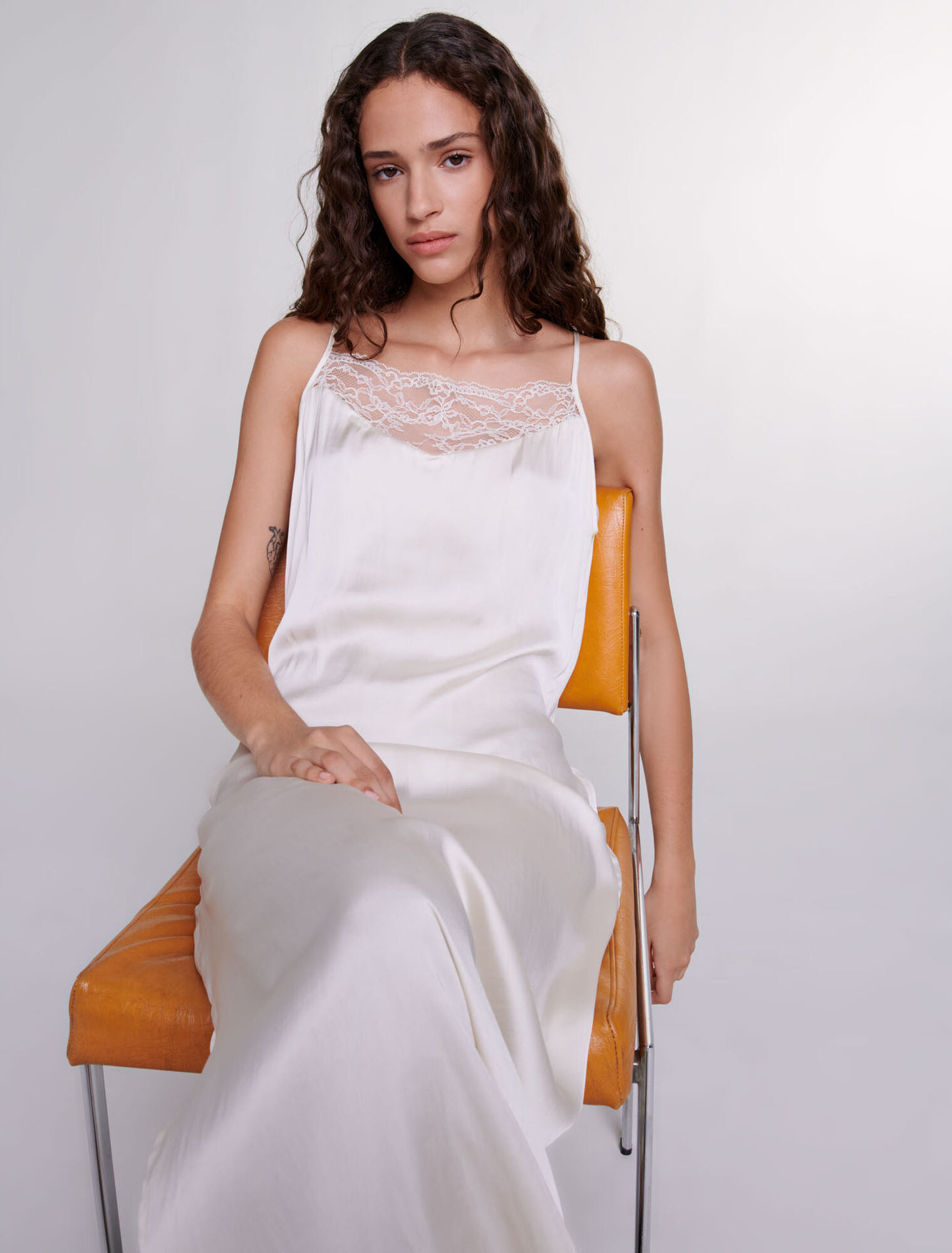 Long satin dress