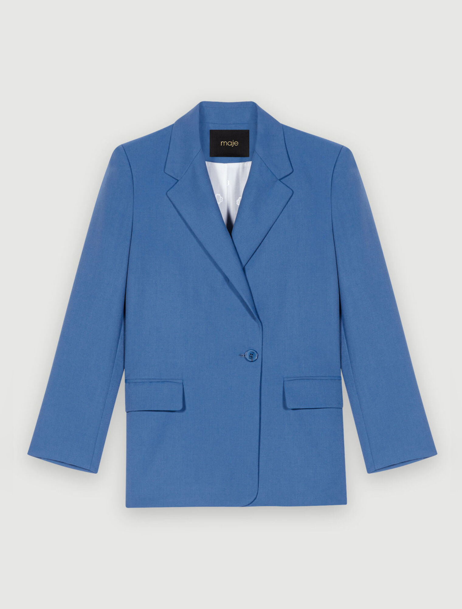 Blue straight tailored jacket