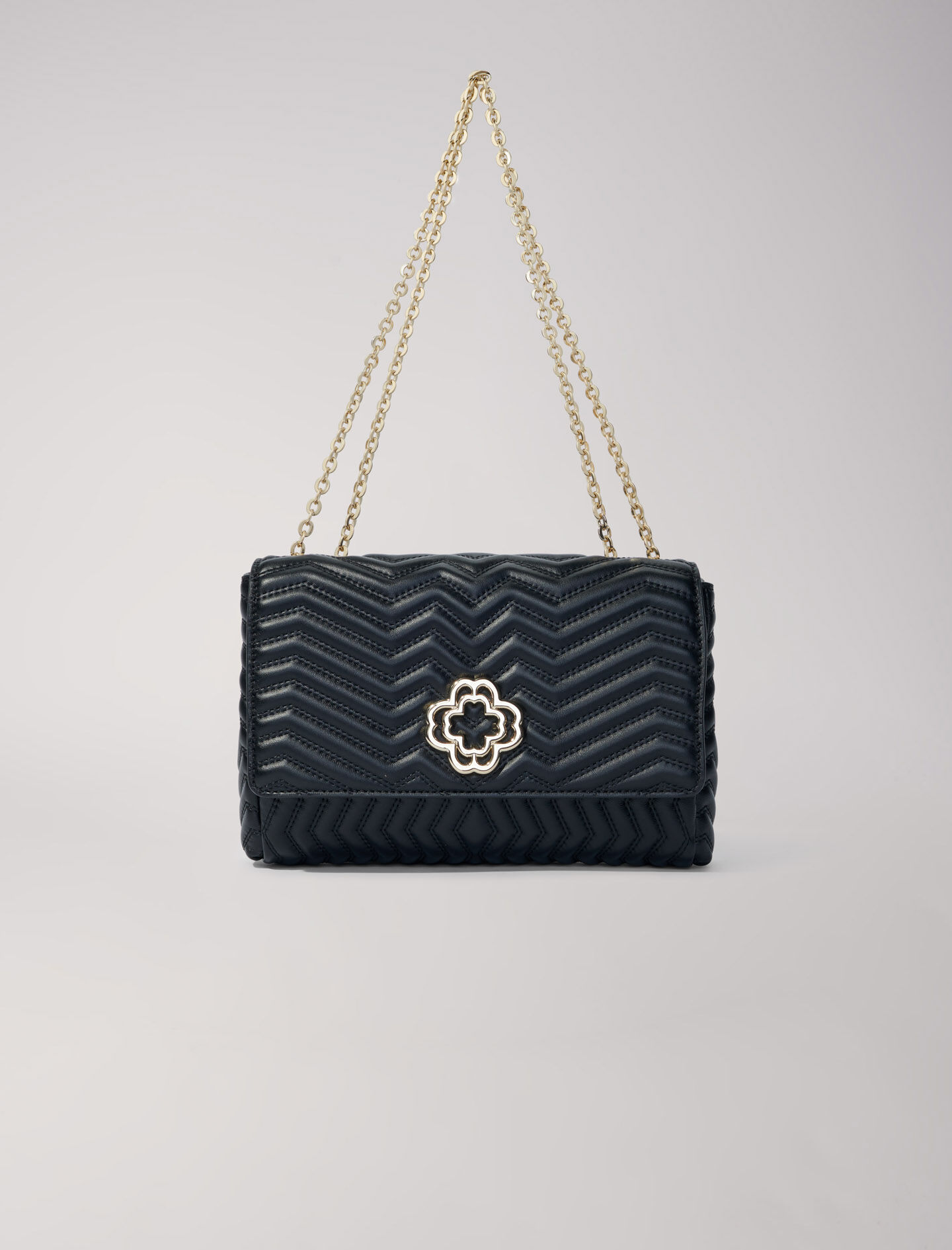 Leather bag with chain strap