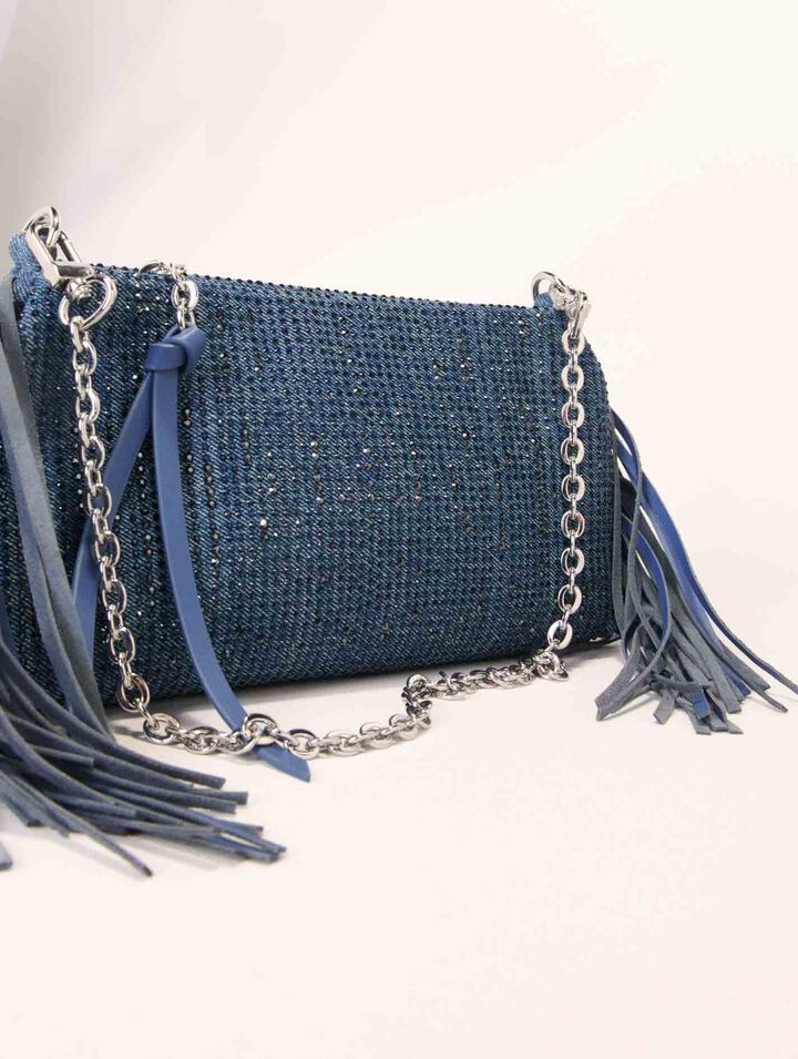 Miss M Pouch denim clutch bag