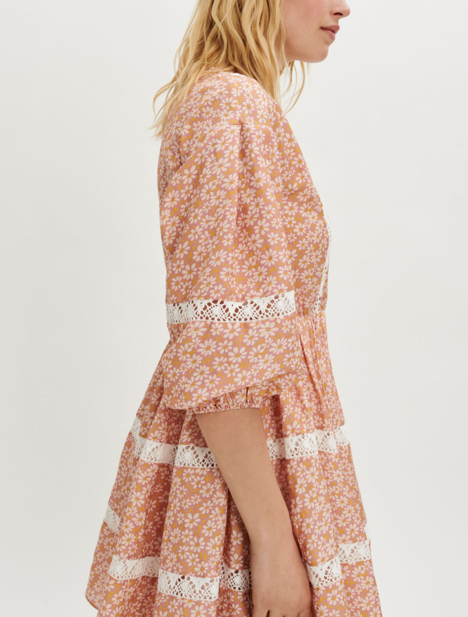 Printed lace braid dress