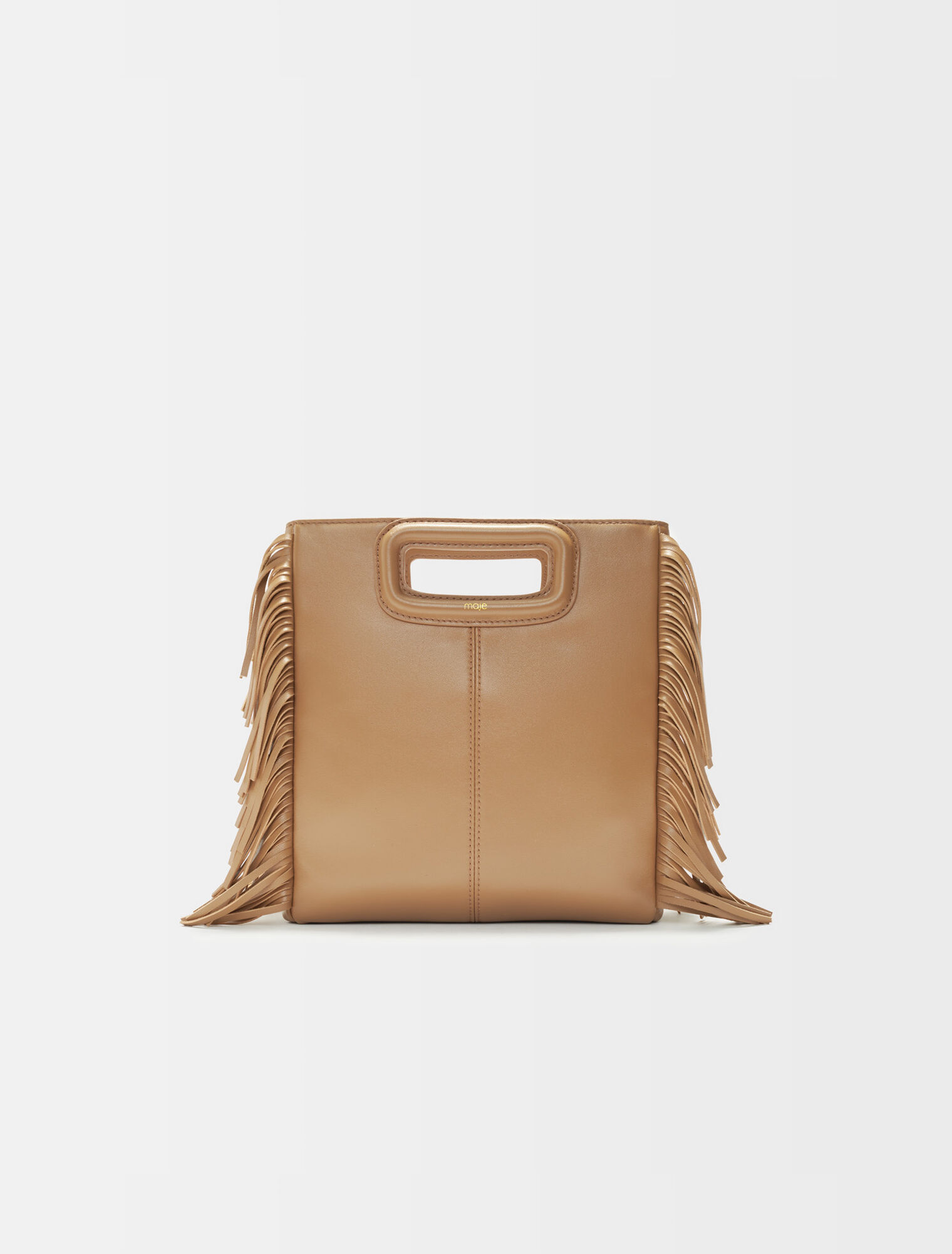 Smooth leather M bag with fringing