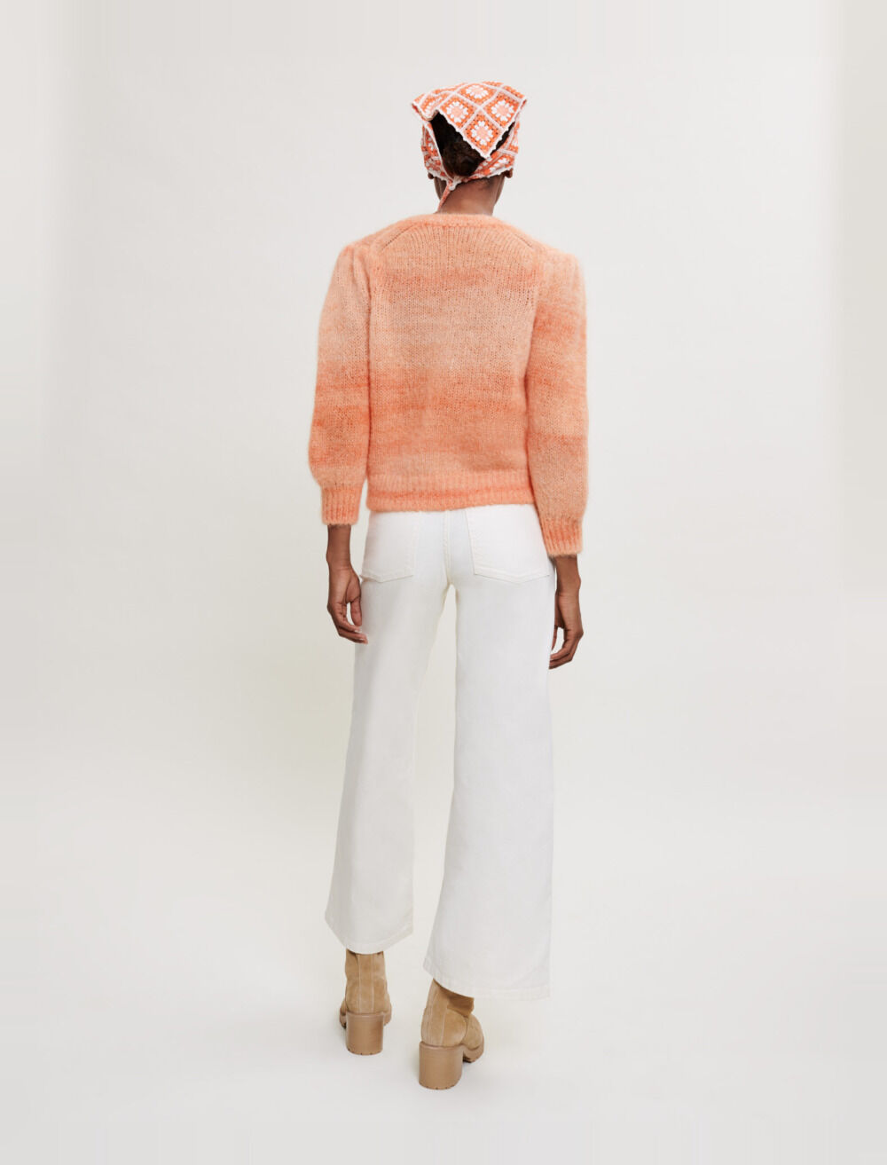 Printed mohair cardigan
