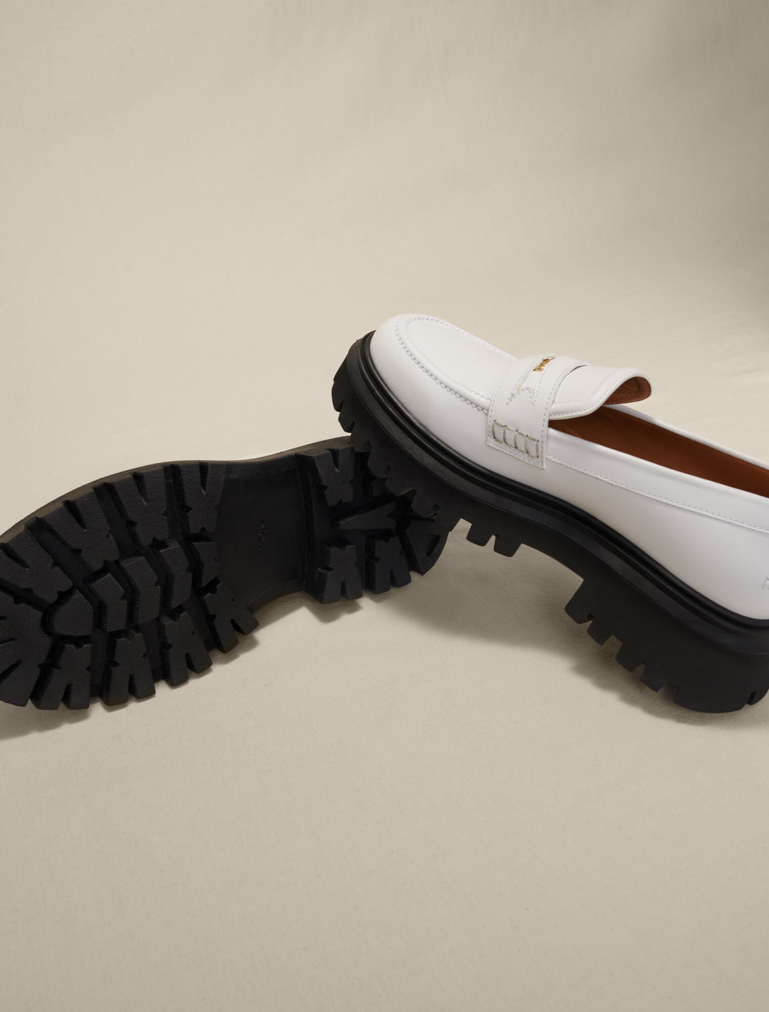 Leather platform loafers