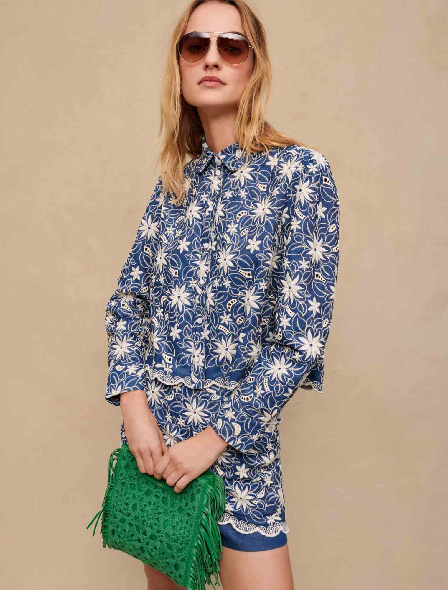 Embroidered cropped jacket