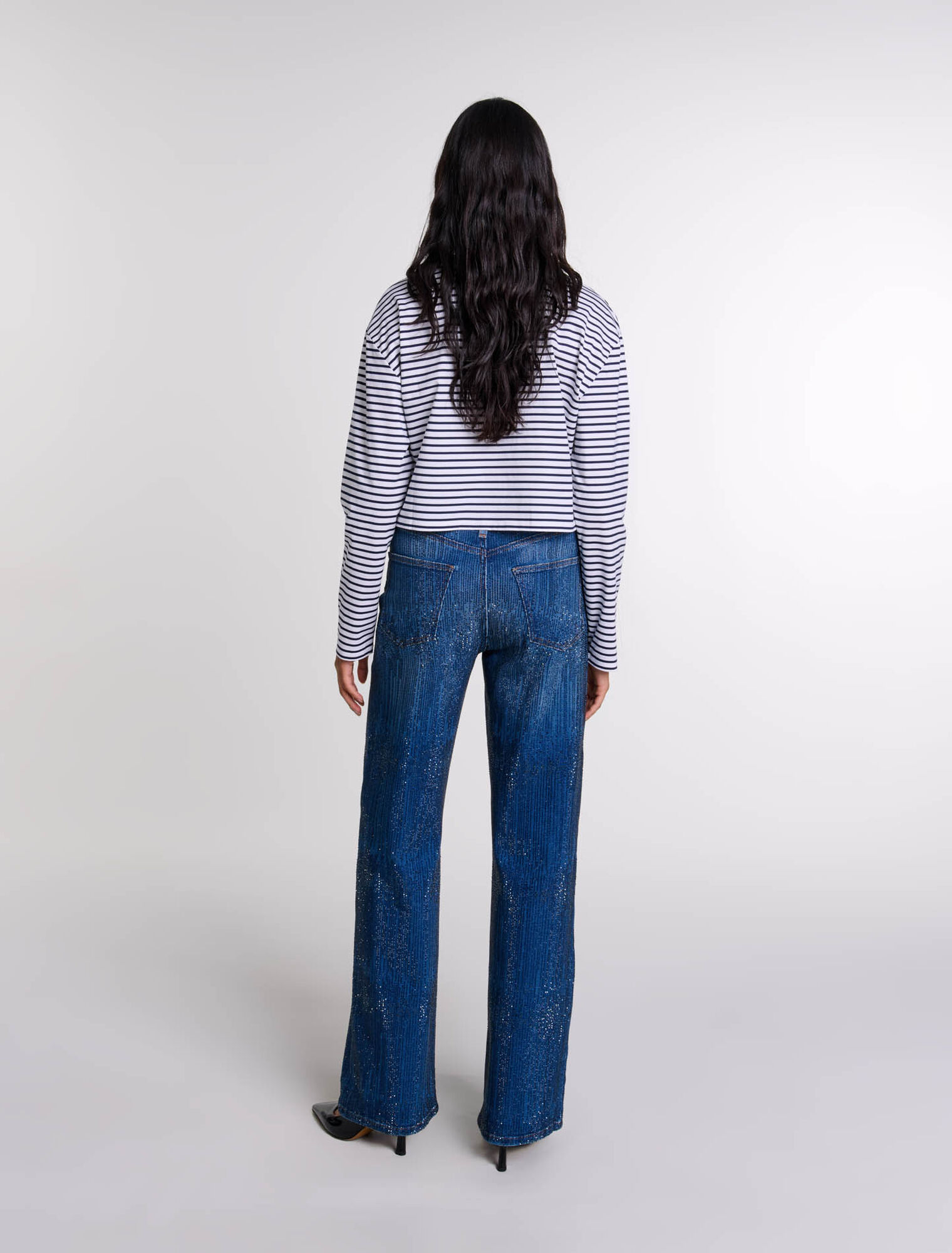 Cropped short-sleeves T-shirt