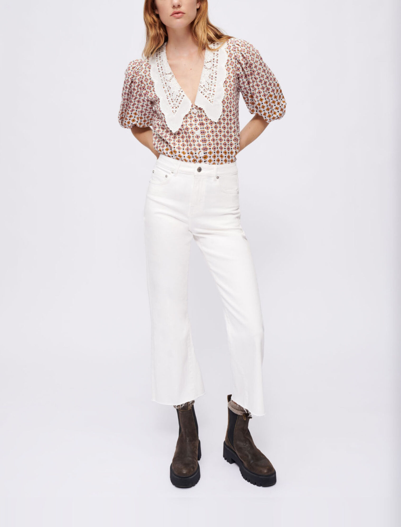 Straight white jeans