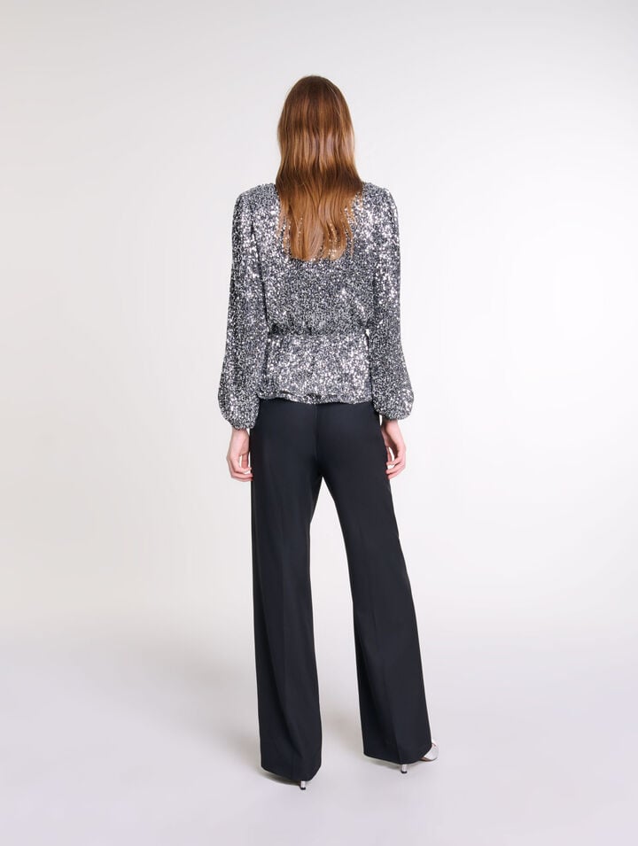 Smocked sequin top