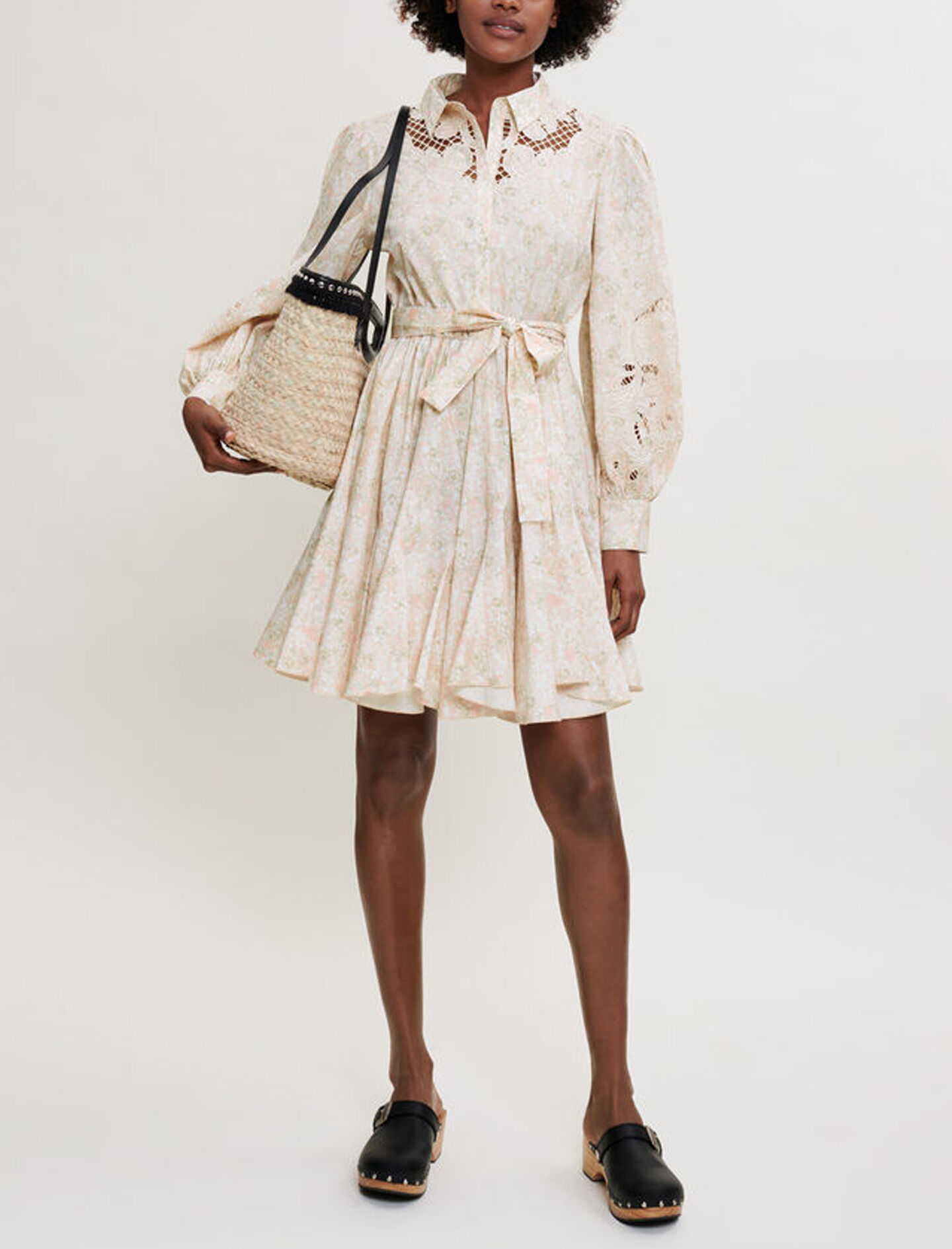 Maje printed shirt dress cheap