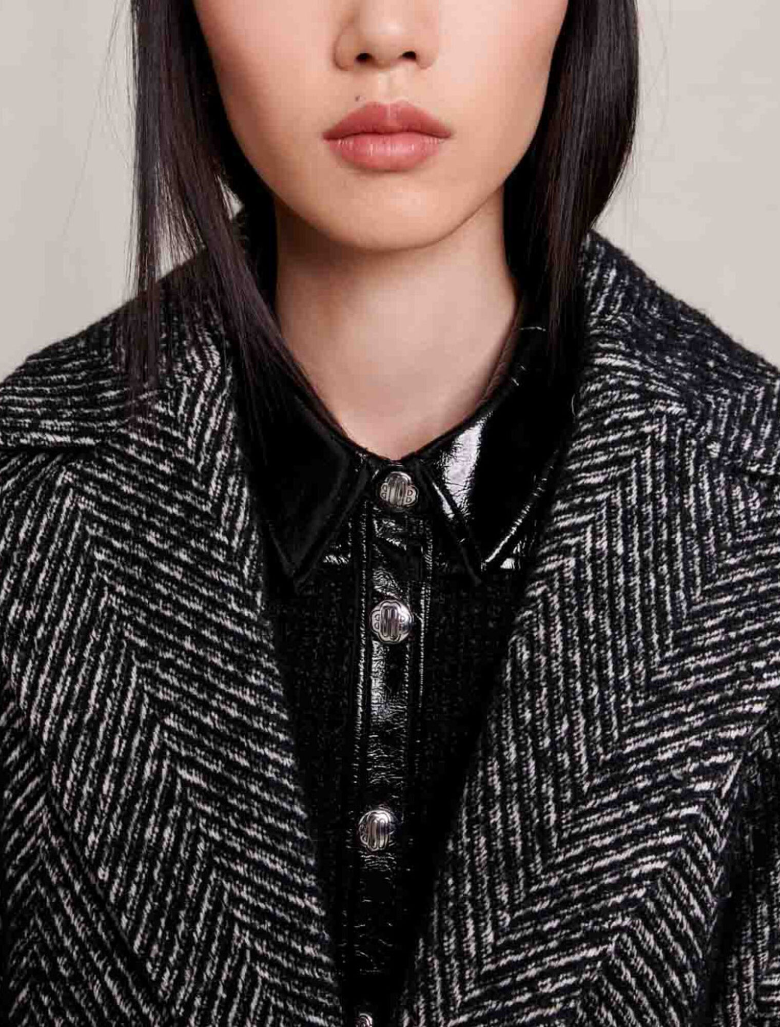 Long herringbone coat