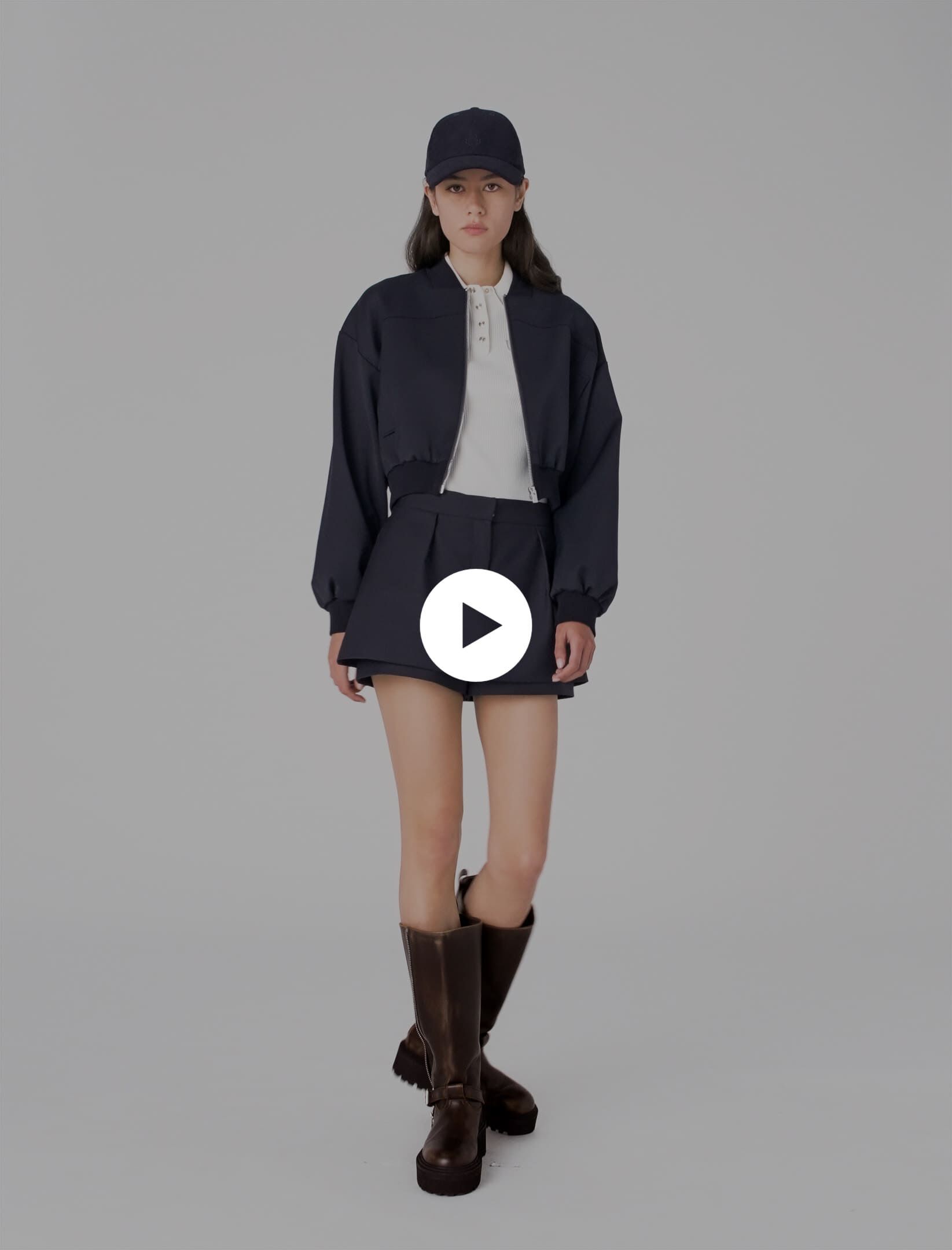 Zipped mix wool bomber Blue For Women | Maje