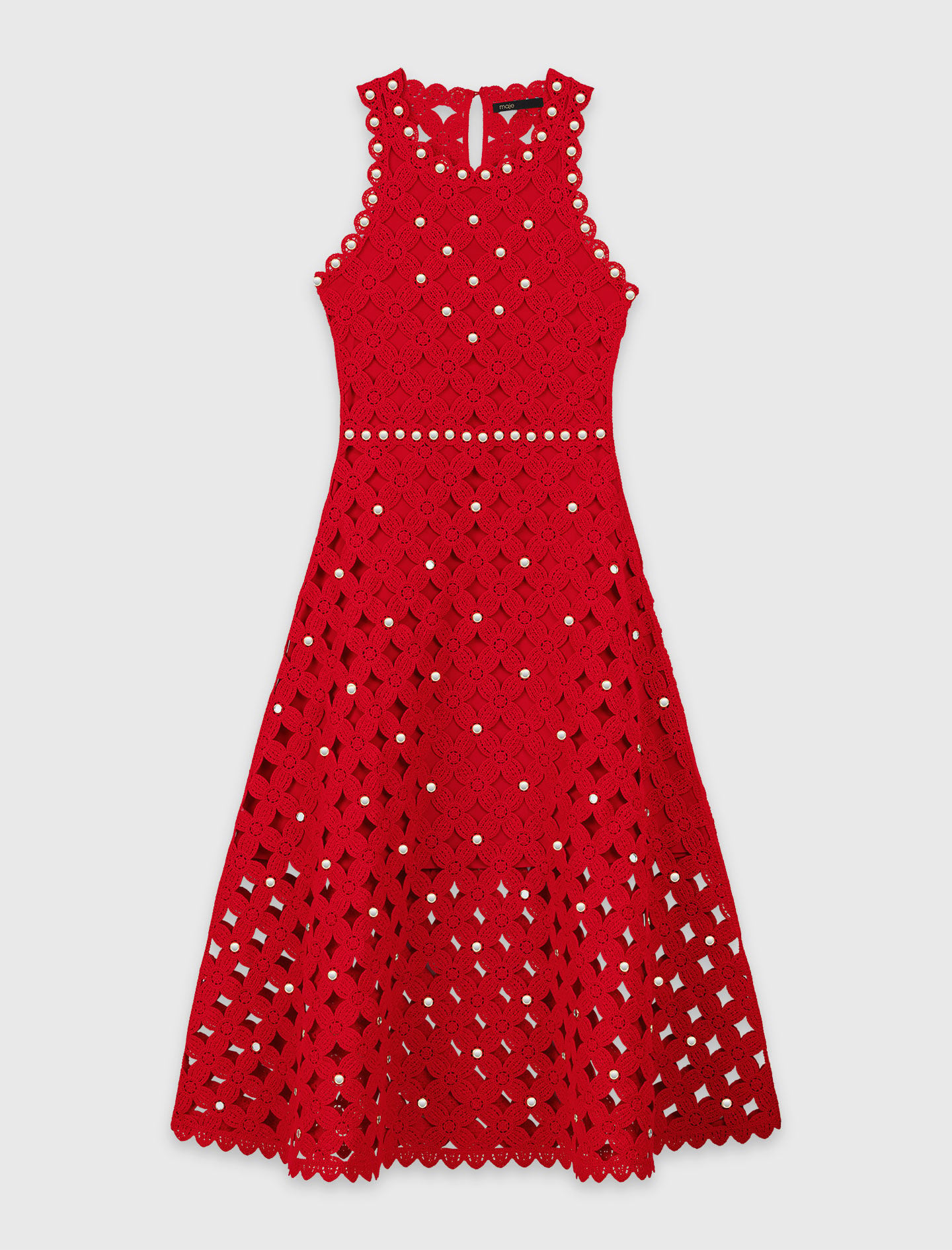 Mirrored crochet dress Red For Women | Maje