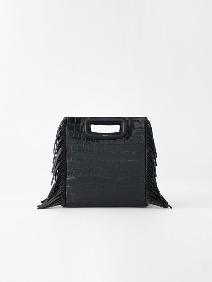 M bag in crocodile-effect leather