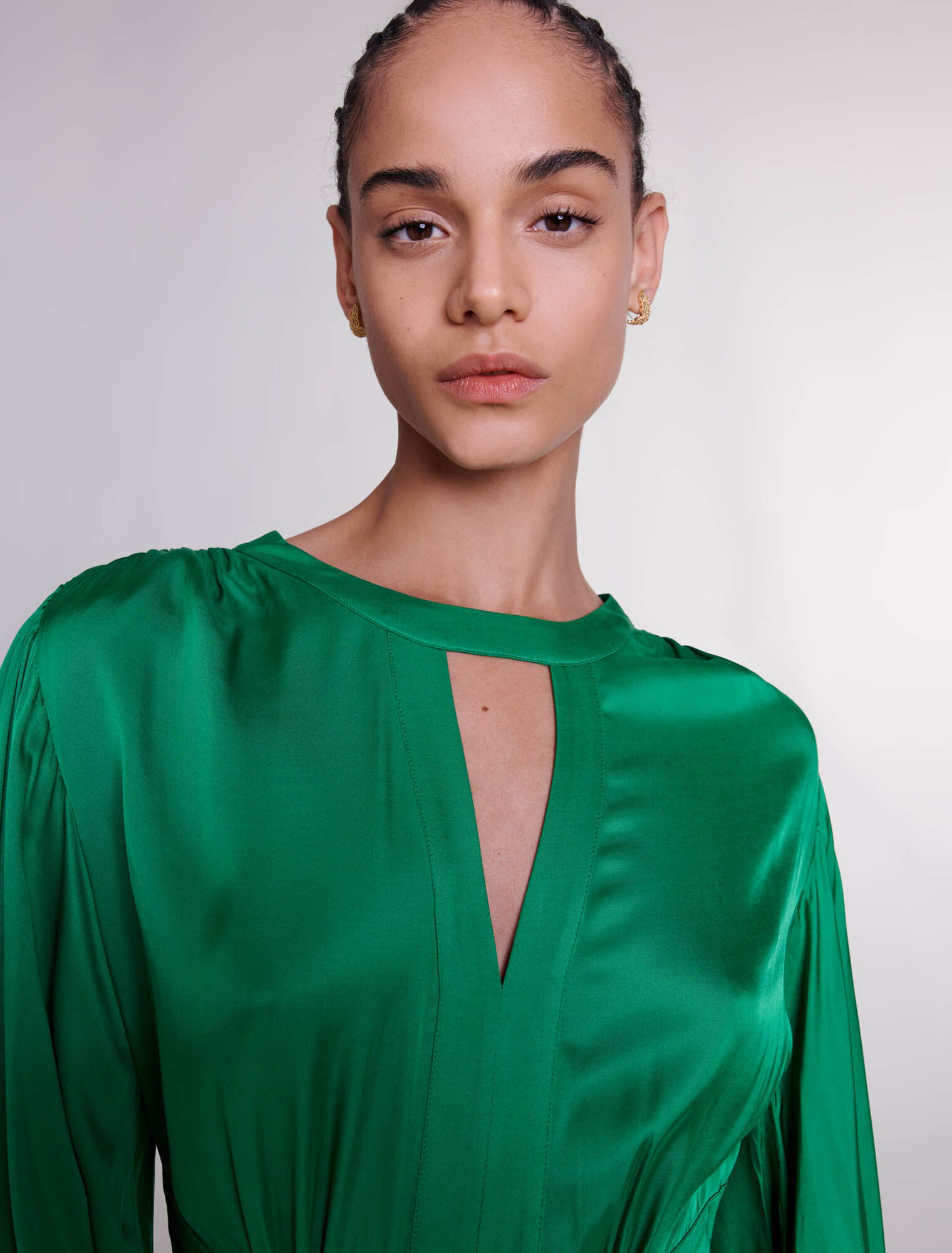 Short satin-look dress