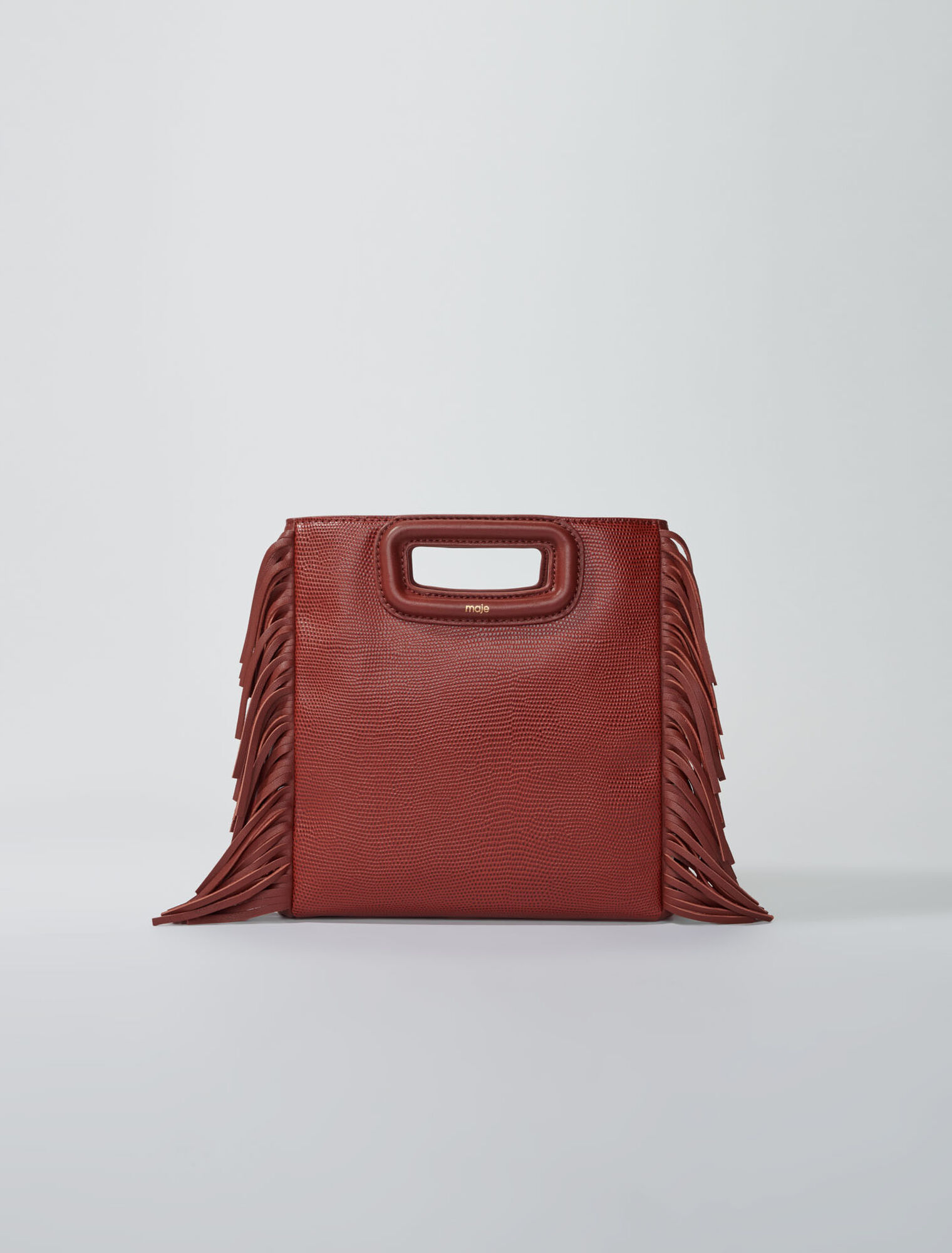 Lizard effect embossed leather M