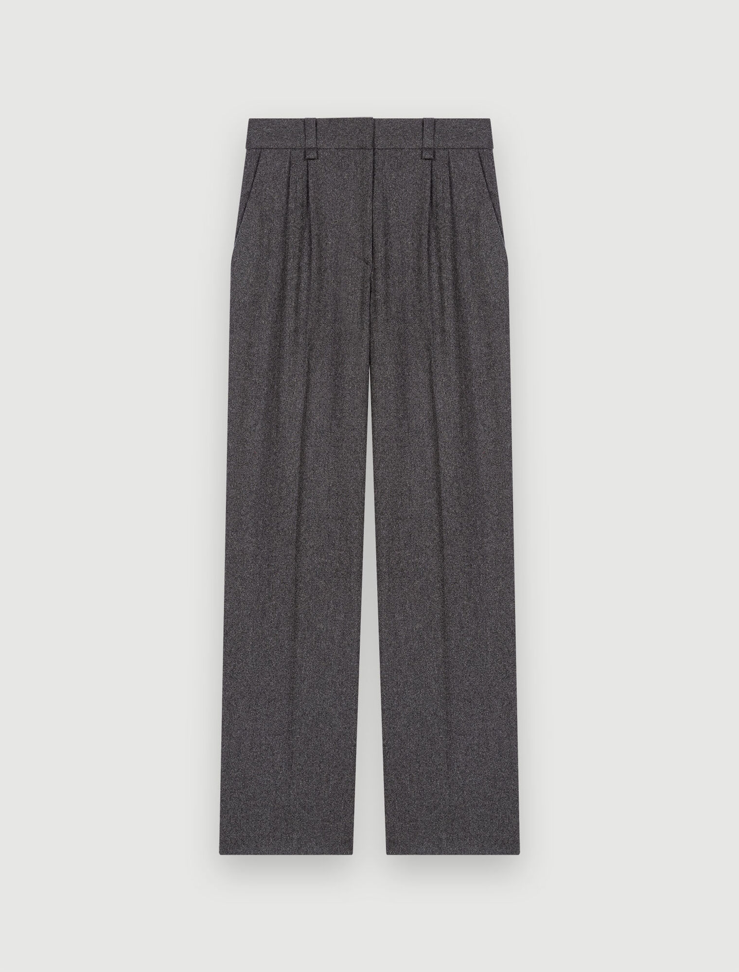 Grey flannel wide-leg pants