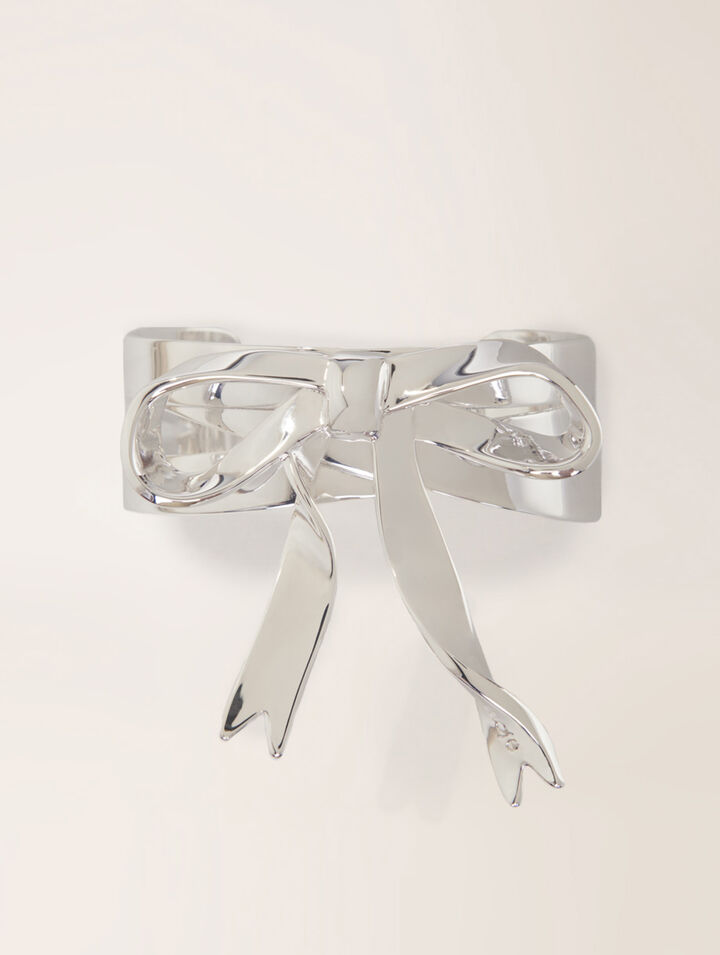 Silver bow cuff