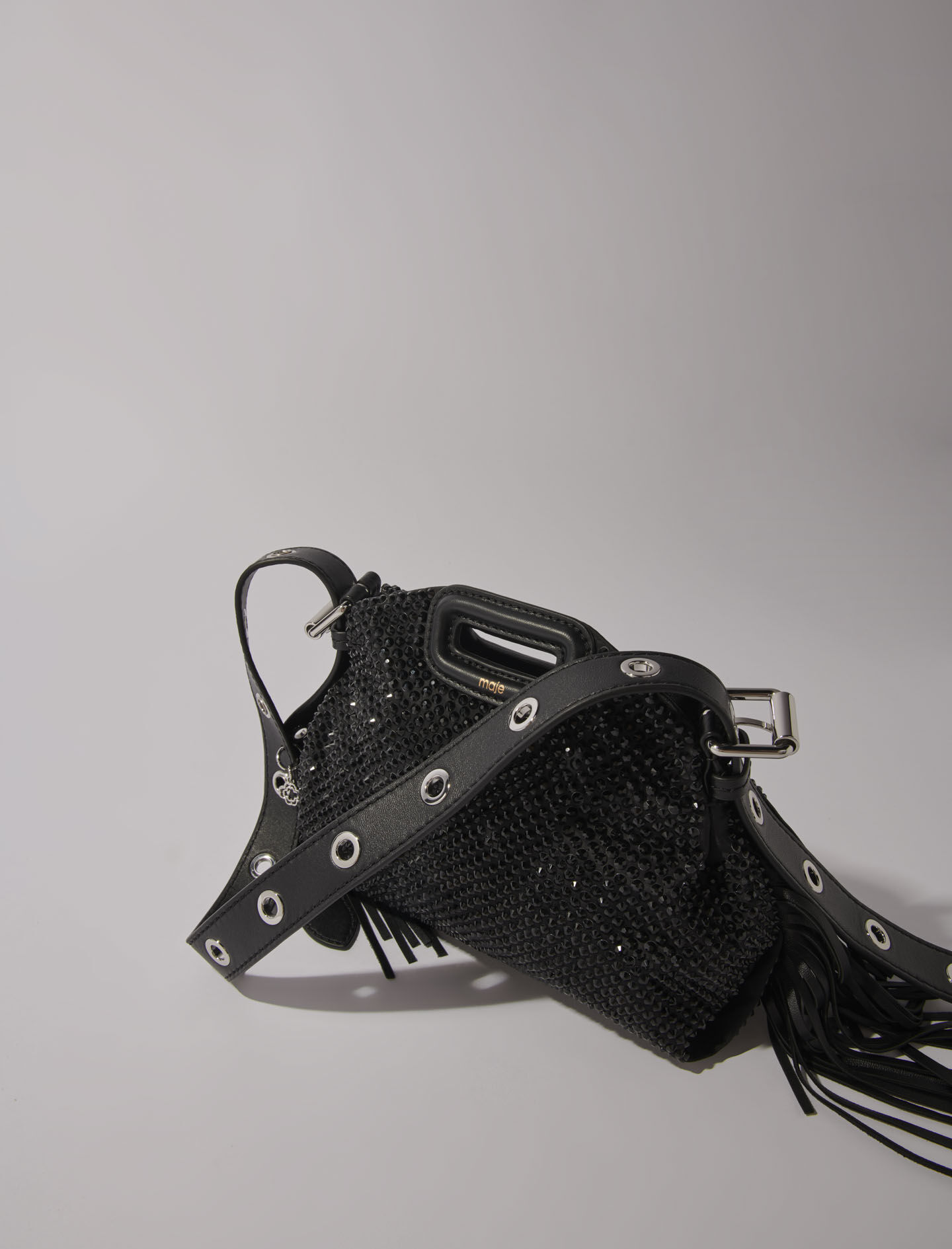 Crackled leather Miss M Mini bag Red For Women | Maje