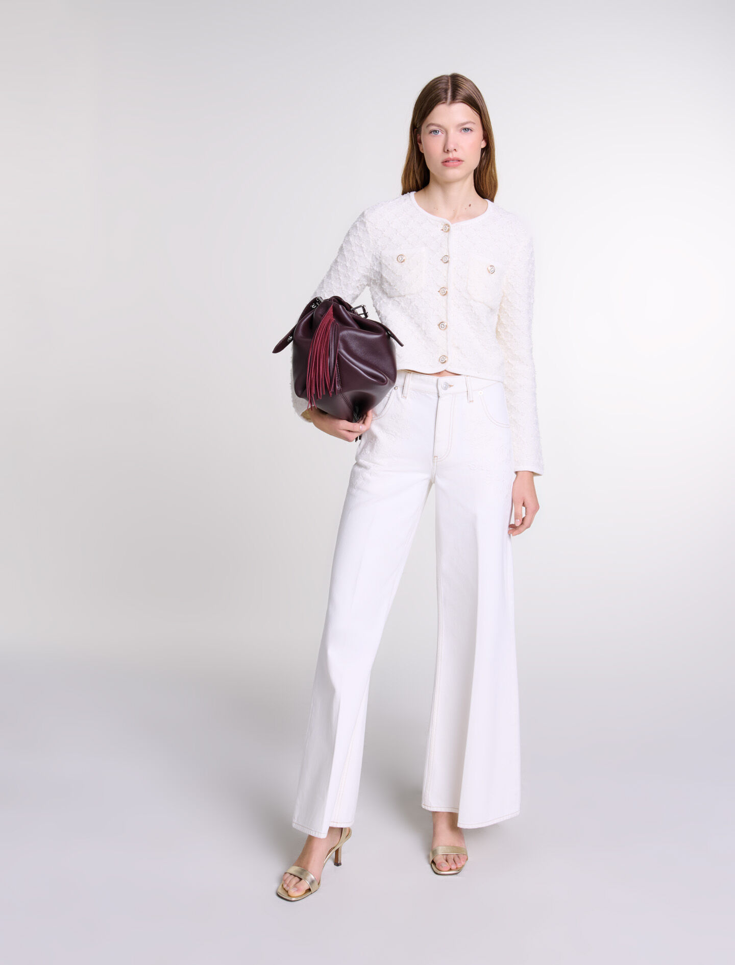 Maje white cardigan clearance