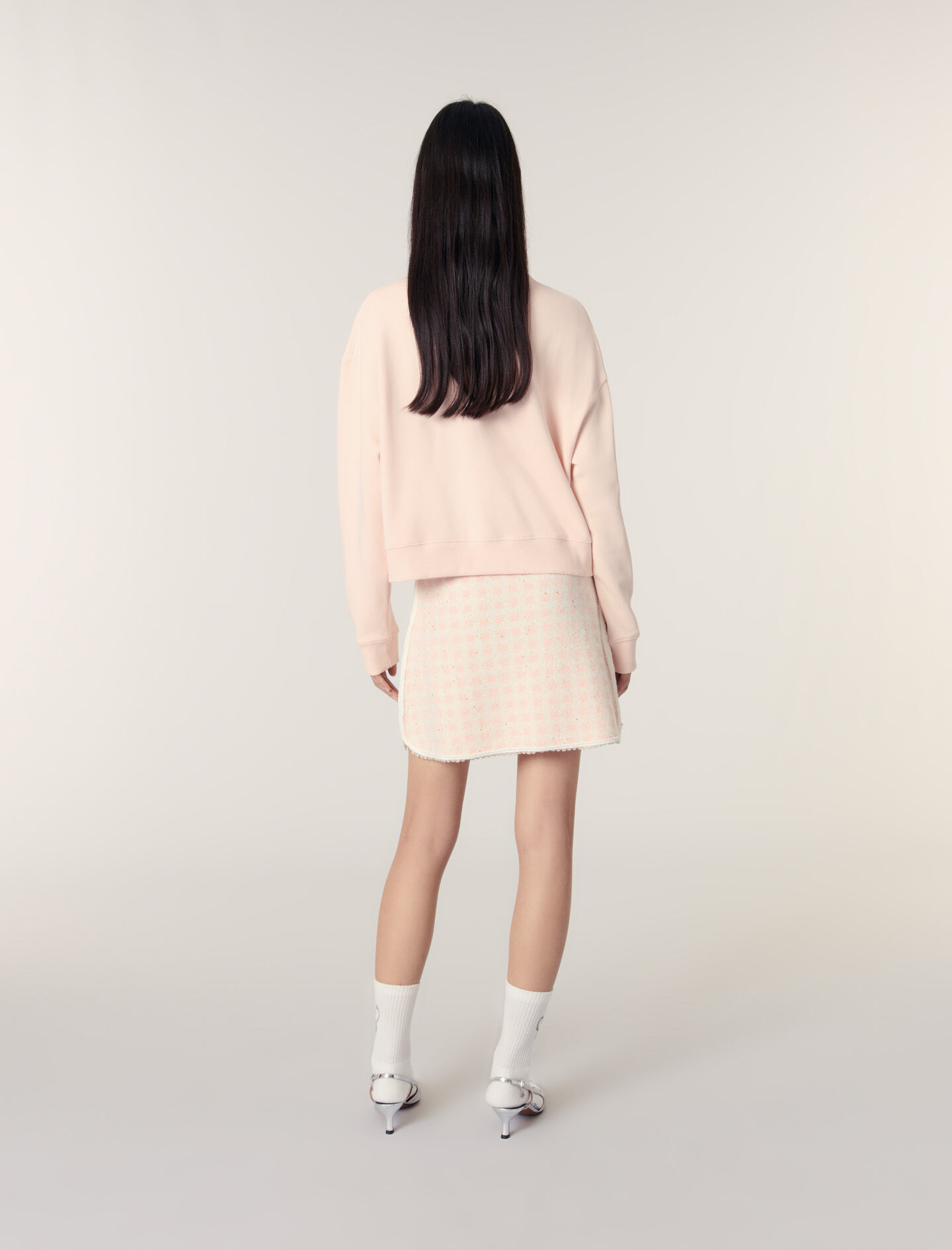 ♡M3JS♡ Embroidered sweater Pink For Women | Maje