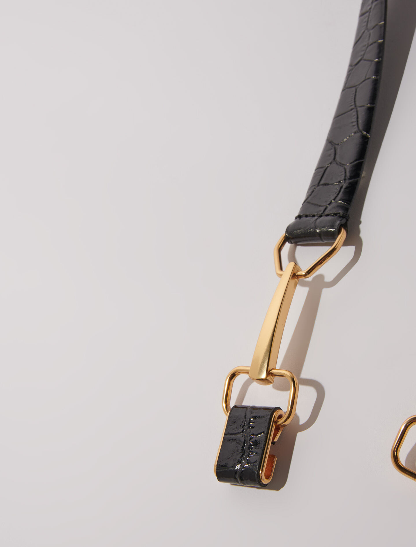 Leather belt with horse bit buckle Black / Gray For Women | Maje