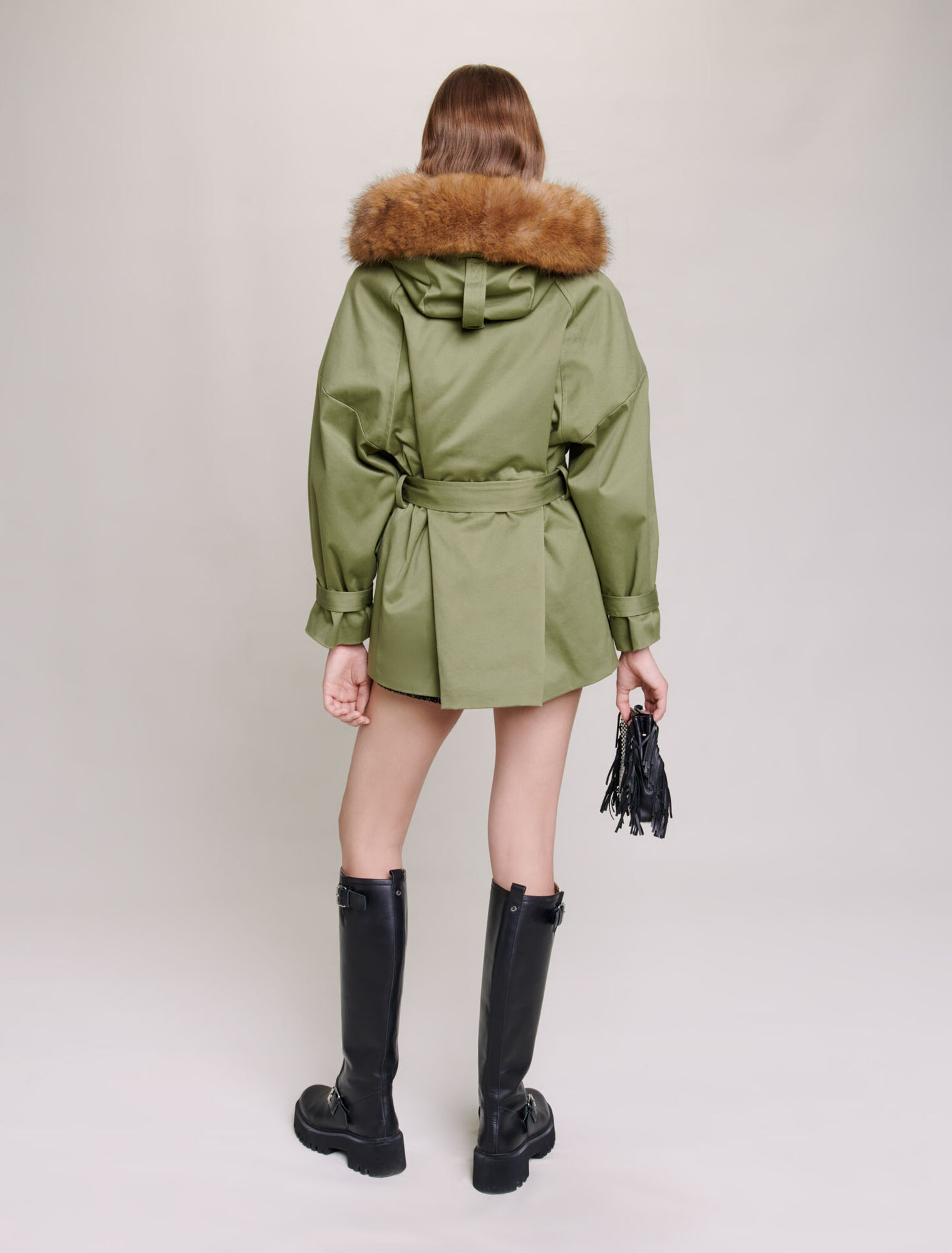 Short hooded parka