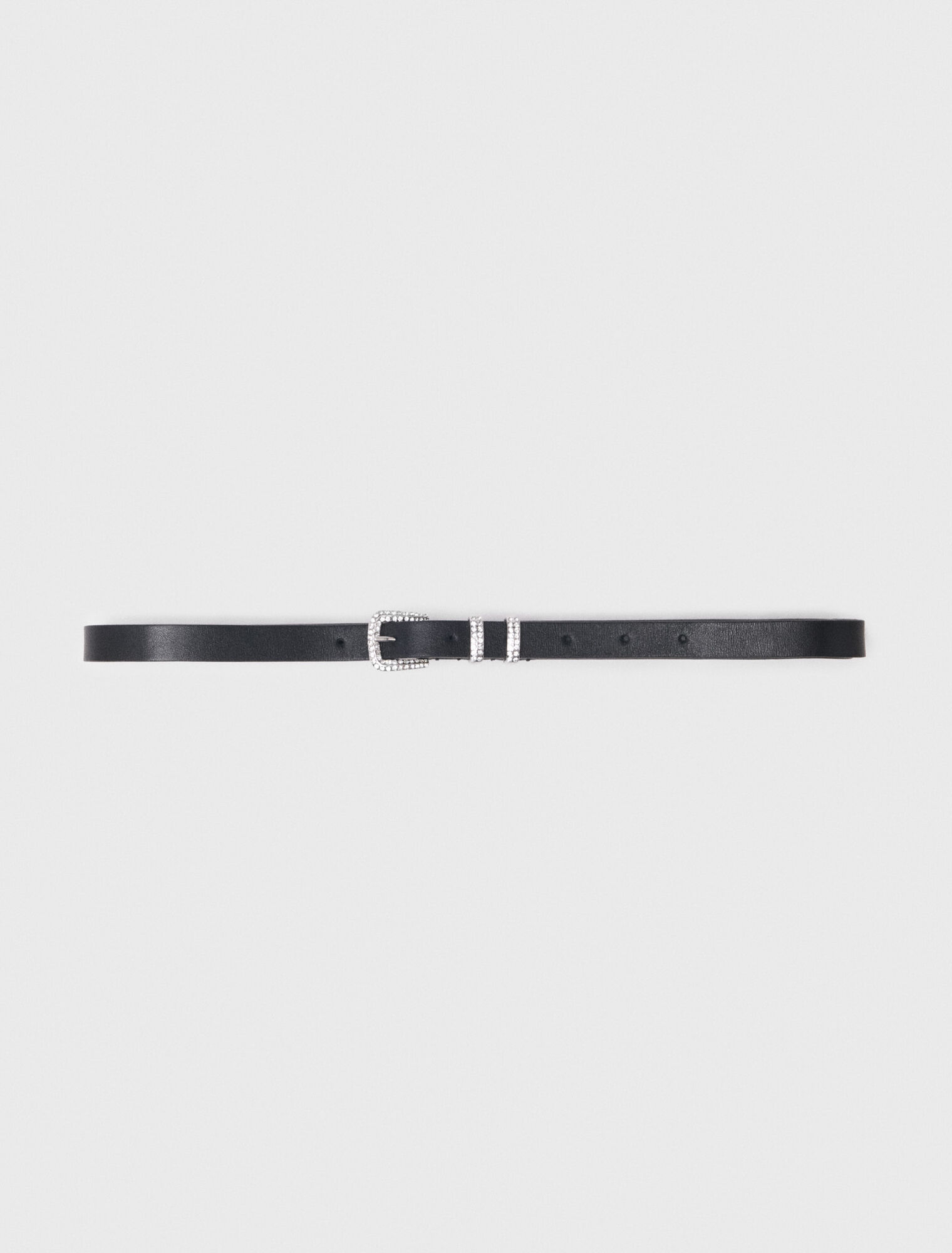 Slim belt with diamanté buckle
